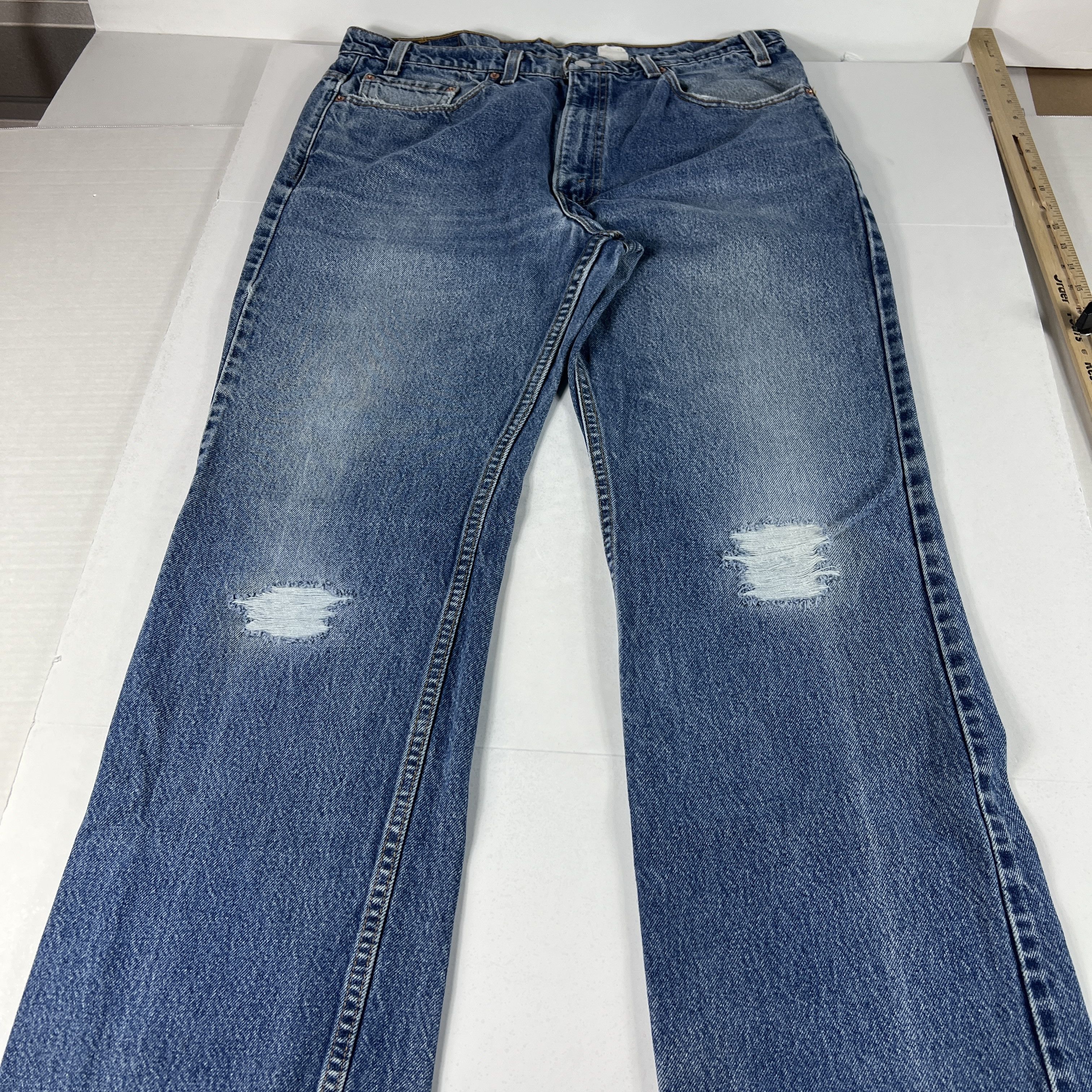 Levi's × Vintage VTG Levi's Jeans 517 Boot Cut Blue Faded Distressed Denim Size US 36 / EU 52 - 1 Thumbnail