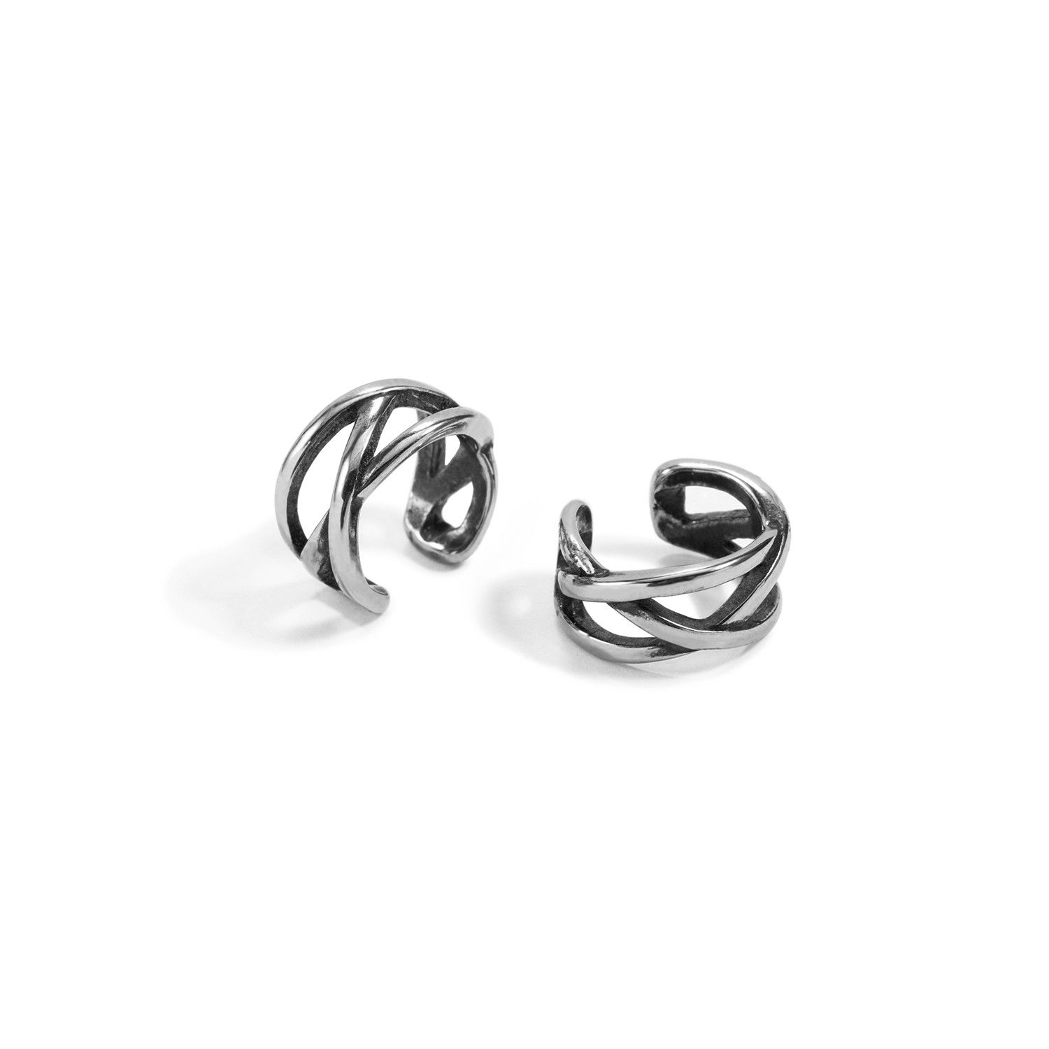 Jewelry × Sterling Silver One pairs Dark Earrings Gothic Punk Chrome Jewelry Spike Size ONE SIZE - 5 Thumbnail