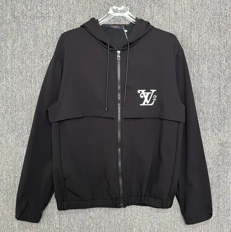 Louis Vuitton Louis Vuitton Black Nylon Hooded Jacket 0089 Size L / US 10 / IT 46 - 1 Thumbnail