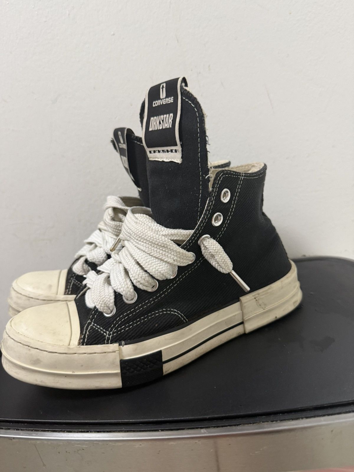 Converse × Rick Owens Drkshdw Converse x Rick Owens DRKSHDW DRKSTAR Chuck 70 High Black 7M Size US 7 / EU 40 - 3 Thumbnail