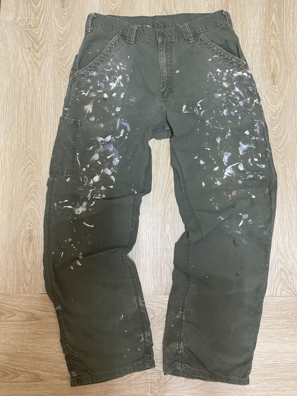 Carhartt Vintage Carhartt OG thrashed paint carpenter pants Size US 33 - 1 Thumbnail
