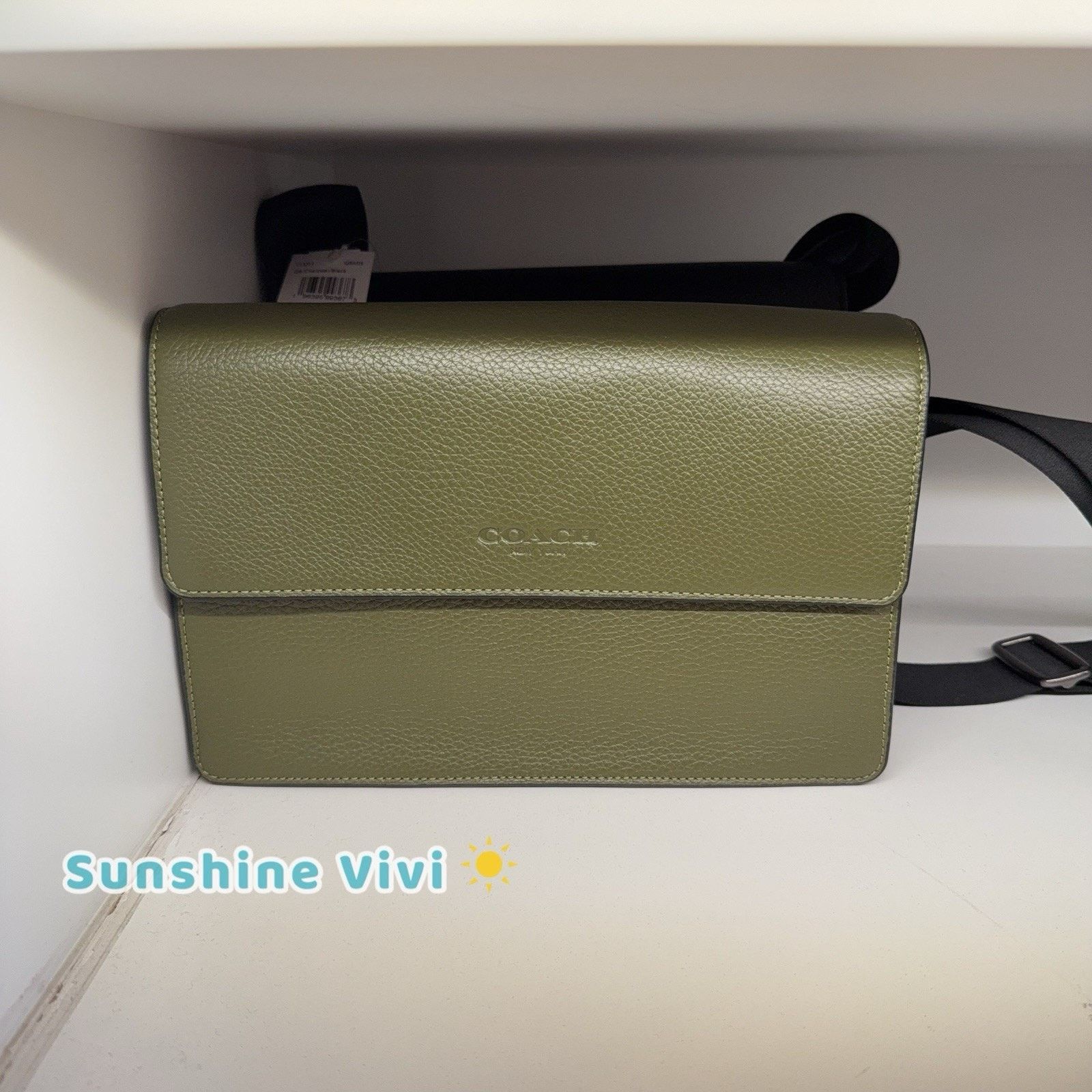 Coach NWT Coach Turner Flap Crossbody Bag Gunmetal/Olive CCQ52 Size ONE SIZE - 2 Thumbnail