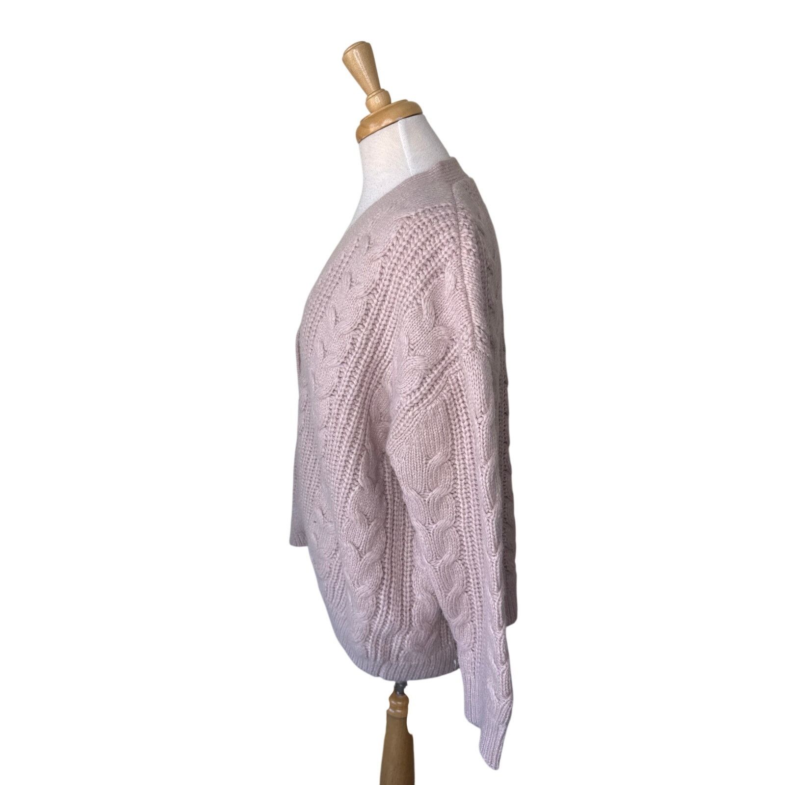 Other JENNI KAYNE Wool & Alpaca CABLE COCOON Cardigan Blush XXS Size XXS / US 00 / IT 34 - 2 Thumbnail