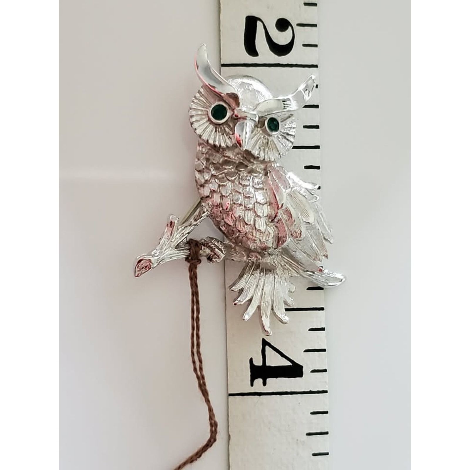 Monet Vintage Monet Designer Silver Brushed Owl Brooch Size ONE SIZE - 5 Thumbnail