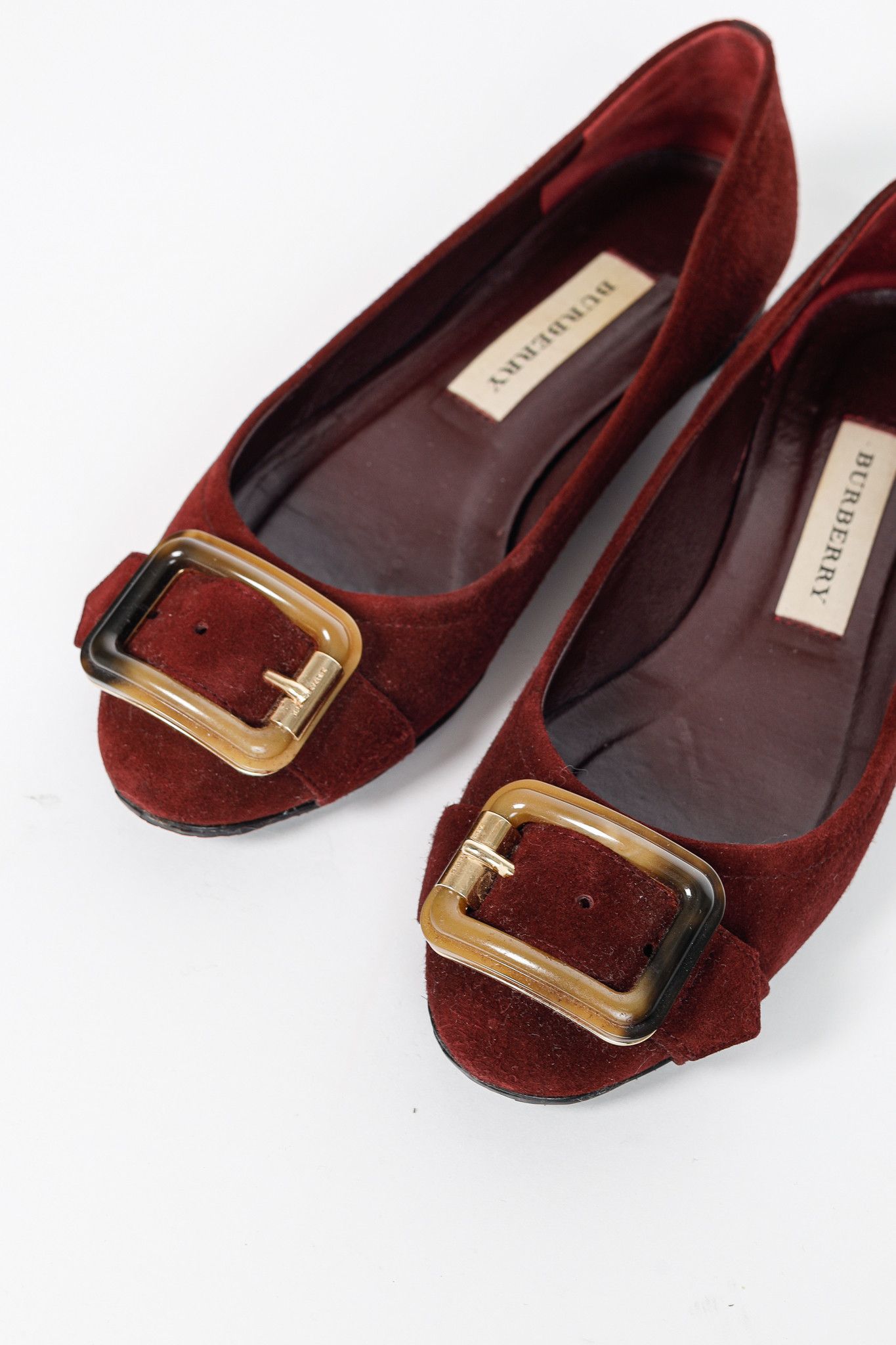 Burberry Burberry Leygreen Suede Trench Buckle Ballerina Flats Size US 5.5 / IT 35.5 - 7 Thumbnail