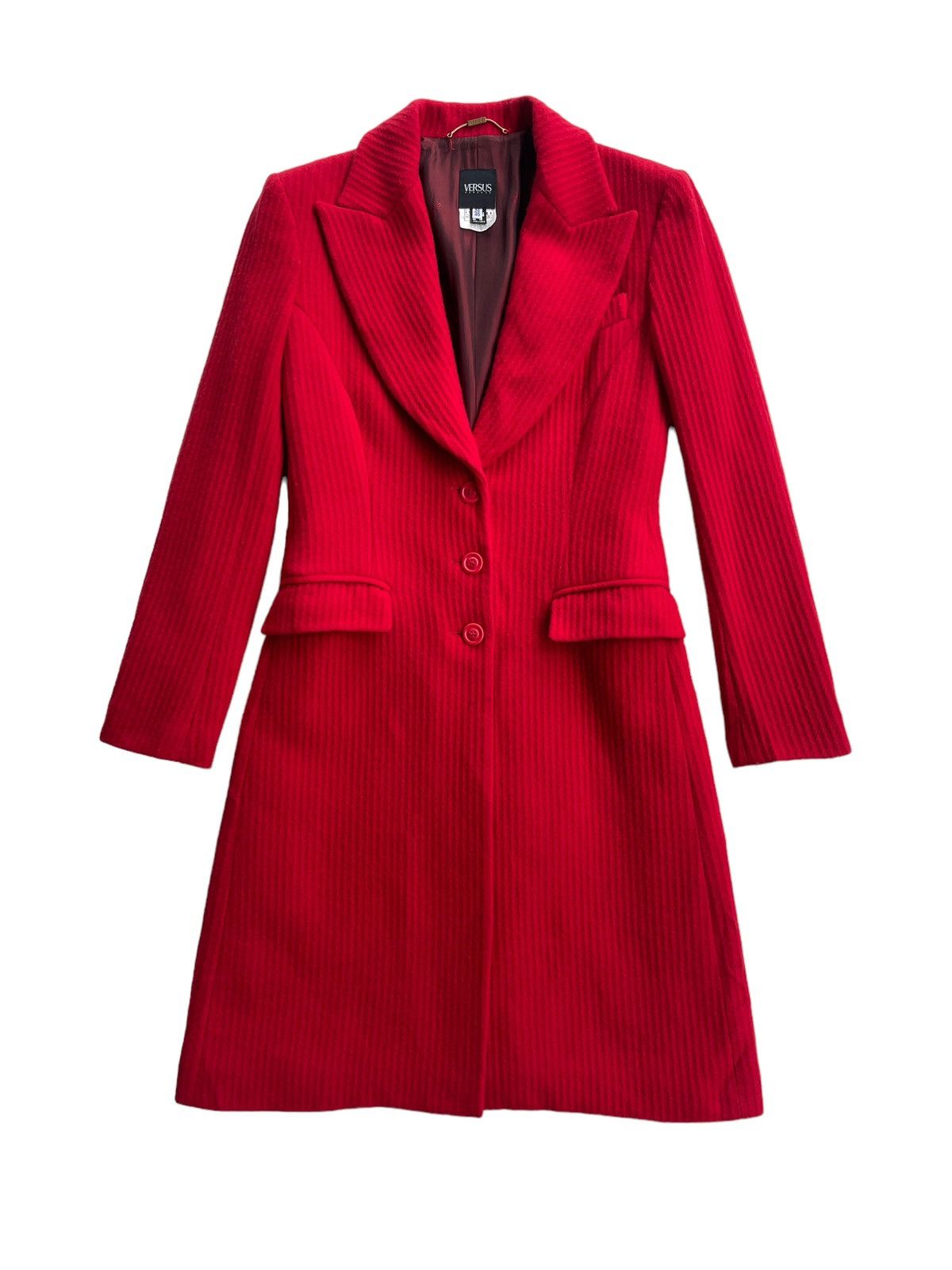 Versus Versace Versus Versace Red Luxury Long Coat Size S / US 4 / IT 40 - 1 Thumbnail