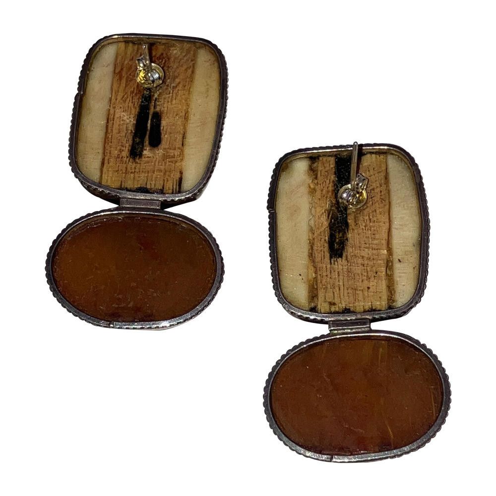 Designer Sterling Dyed Water Buffalo Bone Cherry Amber Earrings Size ONE SIZE - 6 Thumbnail