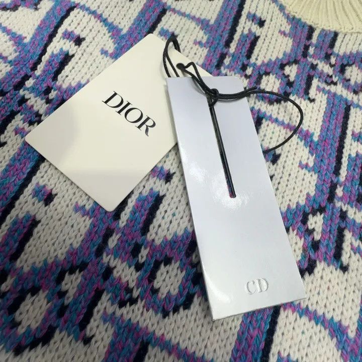 Dior Dior Dior x Stussy Blue Long Sleeve Cashmere Sweater 0079- Size US M / EU 48-50 / 2 - 4 Thumbnail