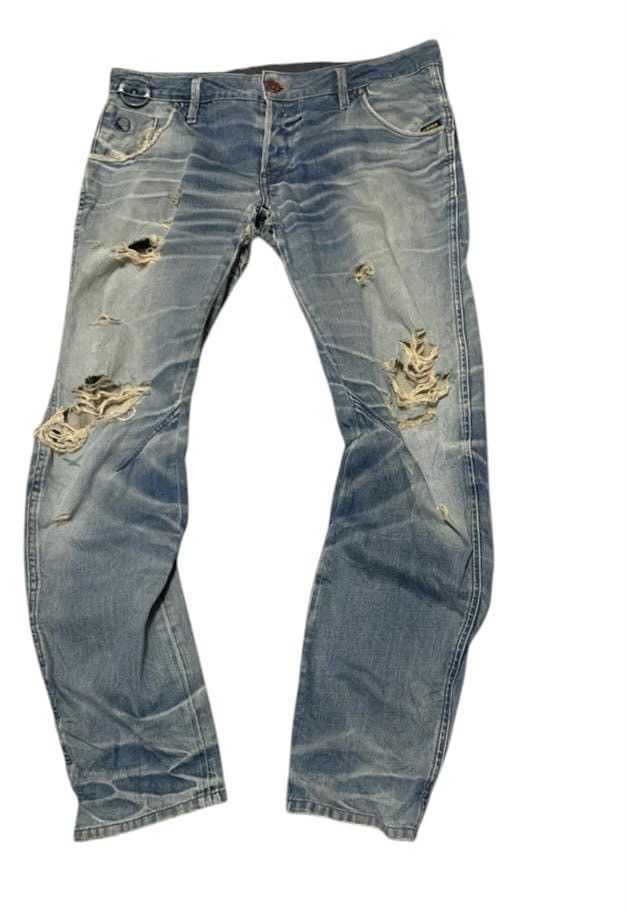 If Six Was Nine Vintage G Star Raw Curve Leg Jeans Distressed Size US 36 / EU 52 - 3 Thumbnail