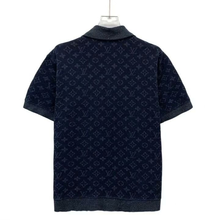 Louis Vuitton Louis Vuitton Dark Blue Monogram Cotton T-Shirt Size US XL / EU 56 / 4 - 2 Thumbnail