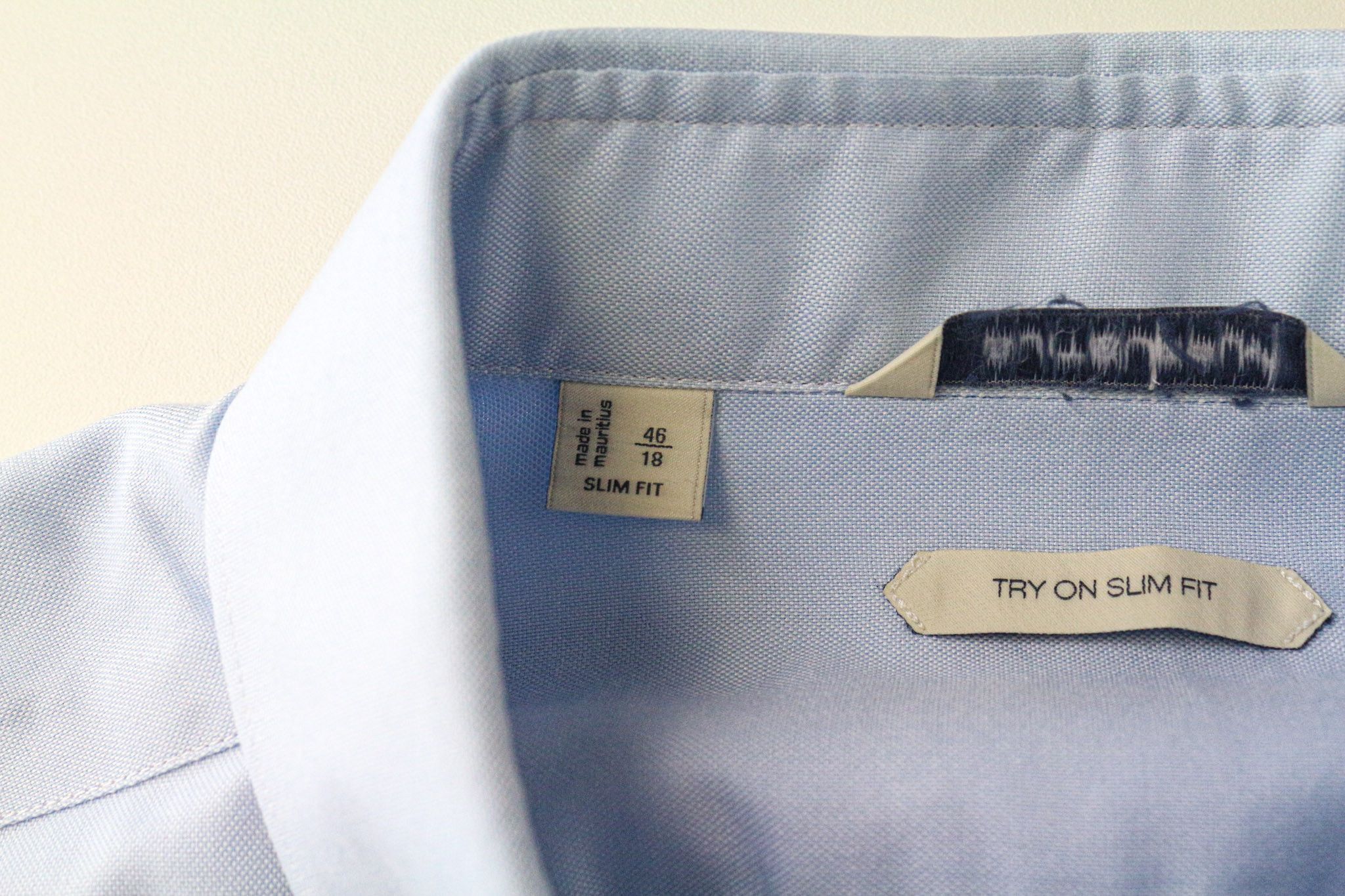 Suitsupply 46/18 Slim Blue Cotton Button-Up Shirt 79303 Size 46R - 5 Thumbnail