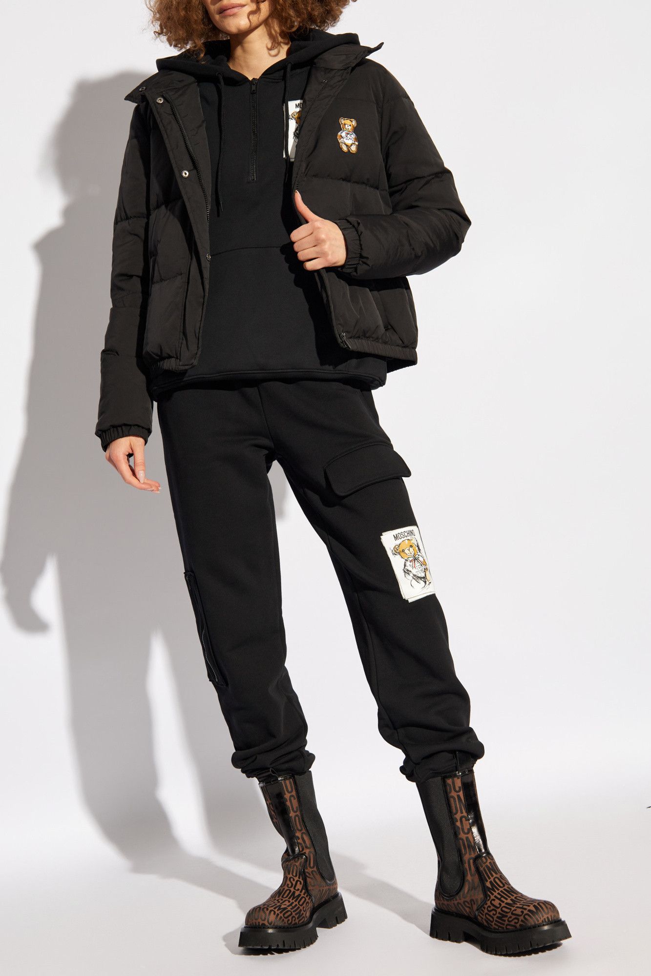 Moschino o1s22i1n0824 Teddy Bear Hoodie in Black Size S / US 4 / IT 40 - 2 Thumbnail