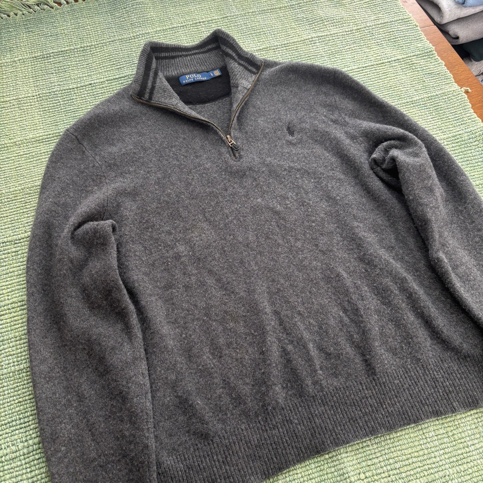 Polo Ralph Lauren Polo Ralph Lauren gray cashmere wool quarter zip sweater Size US L / EU 52-54 / 3 - 5 Thumbnail