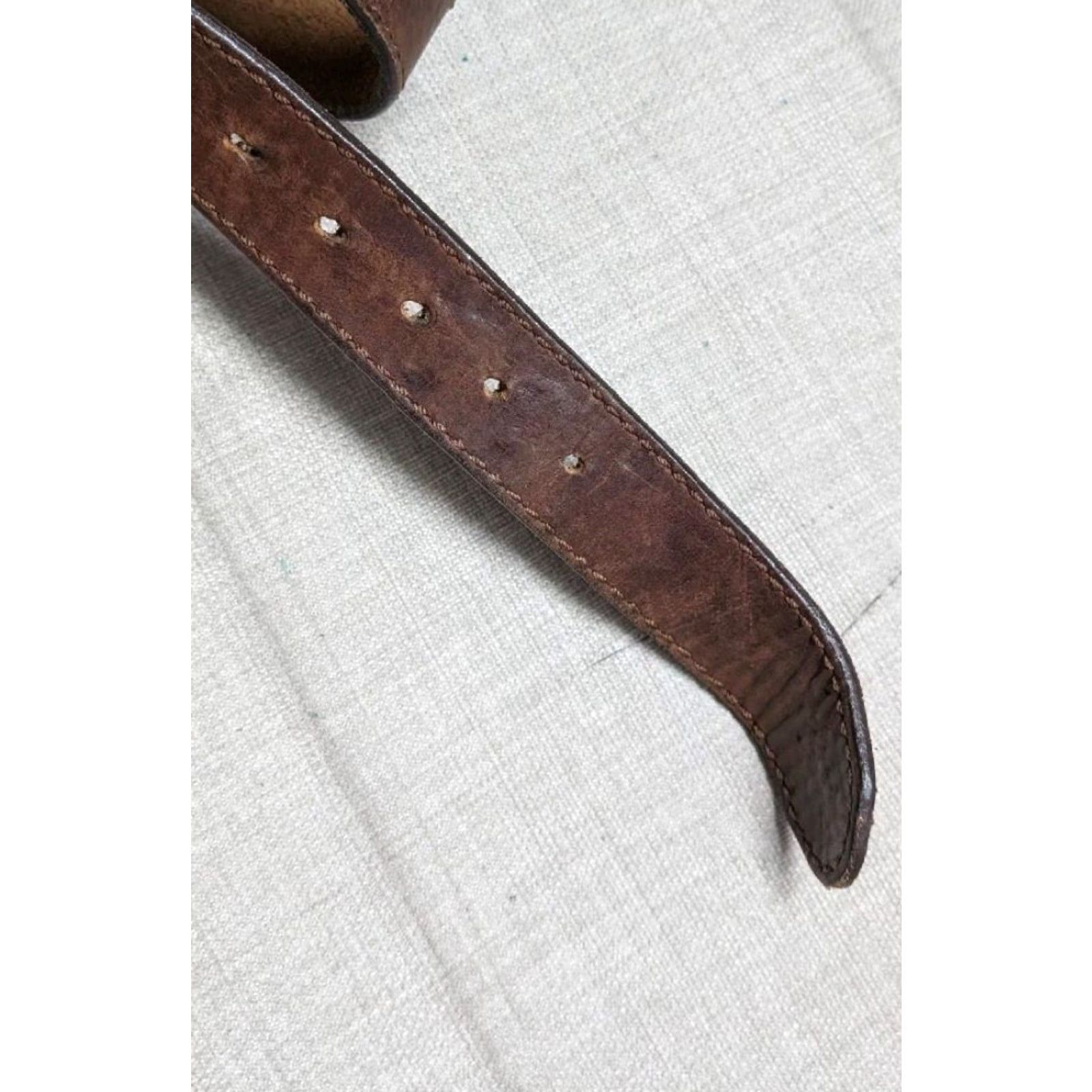 Vintage VINTAGE Justin belt Western 40 brown leather Cowhide USA Made belt Mens Brown Western Belt 40/41 Size 40 - 7 Thumbnail