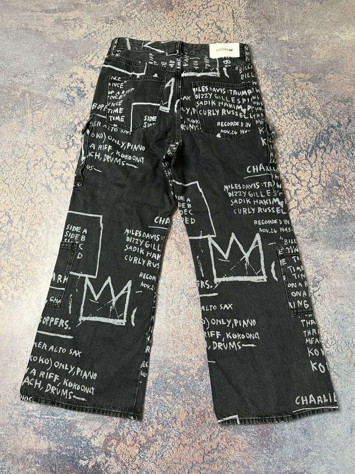 Who Decides War × H&M x Basquiat Cargo Pants Denim Jeans