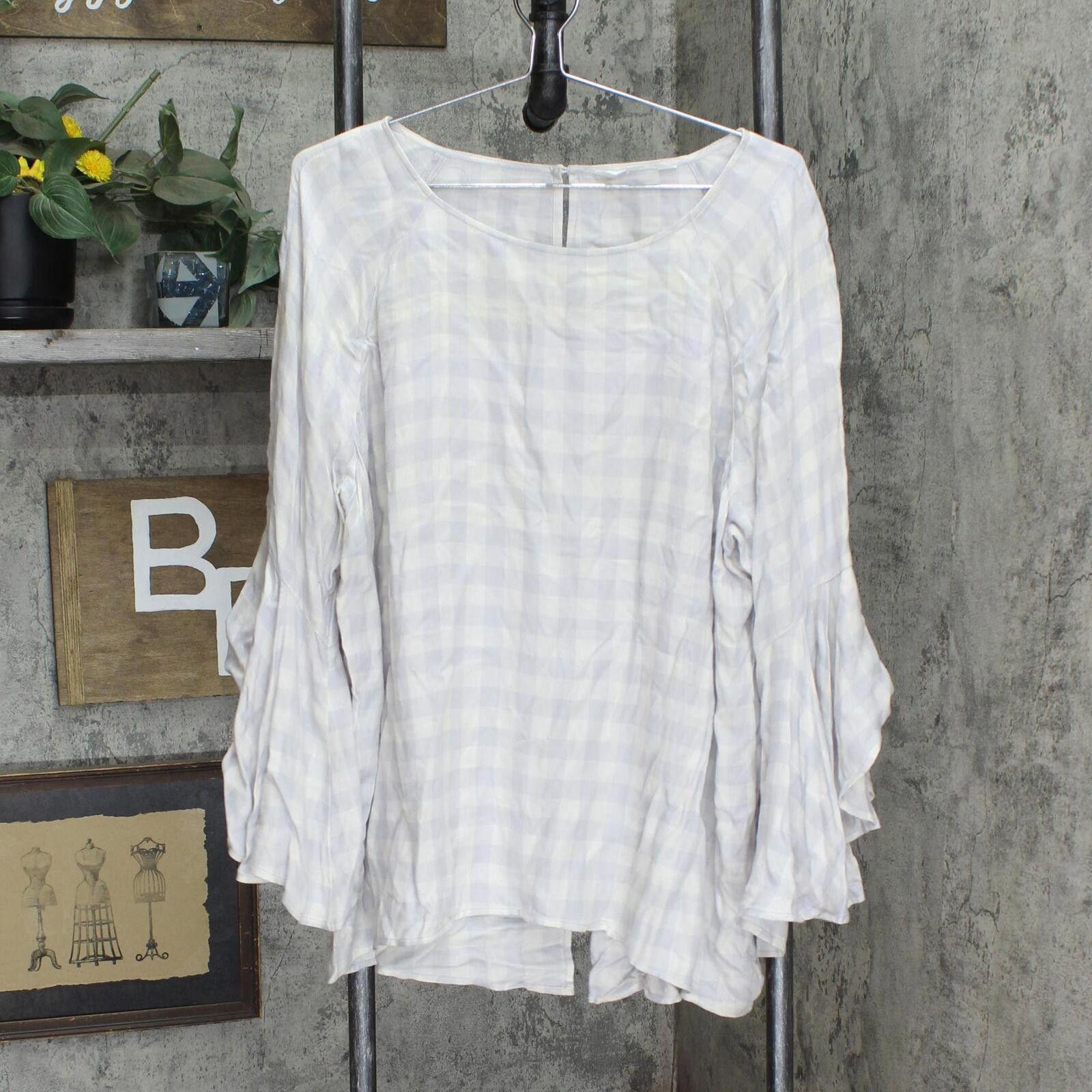 Designer NEW Unbranded Comfy Shirt Top Gray / White See Measurements Size L / US 10 / IT 46 - 1 Thumbnail