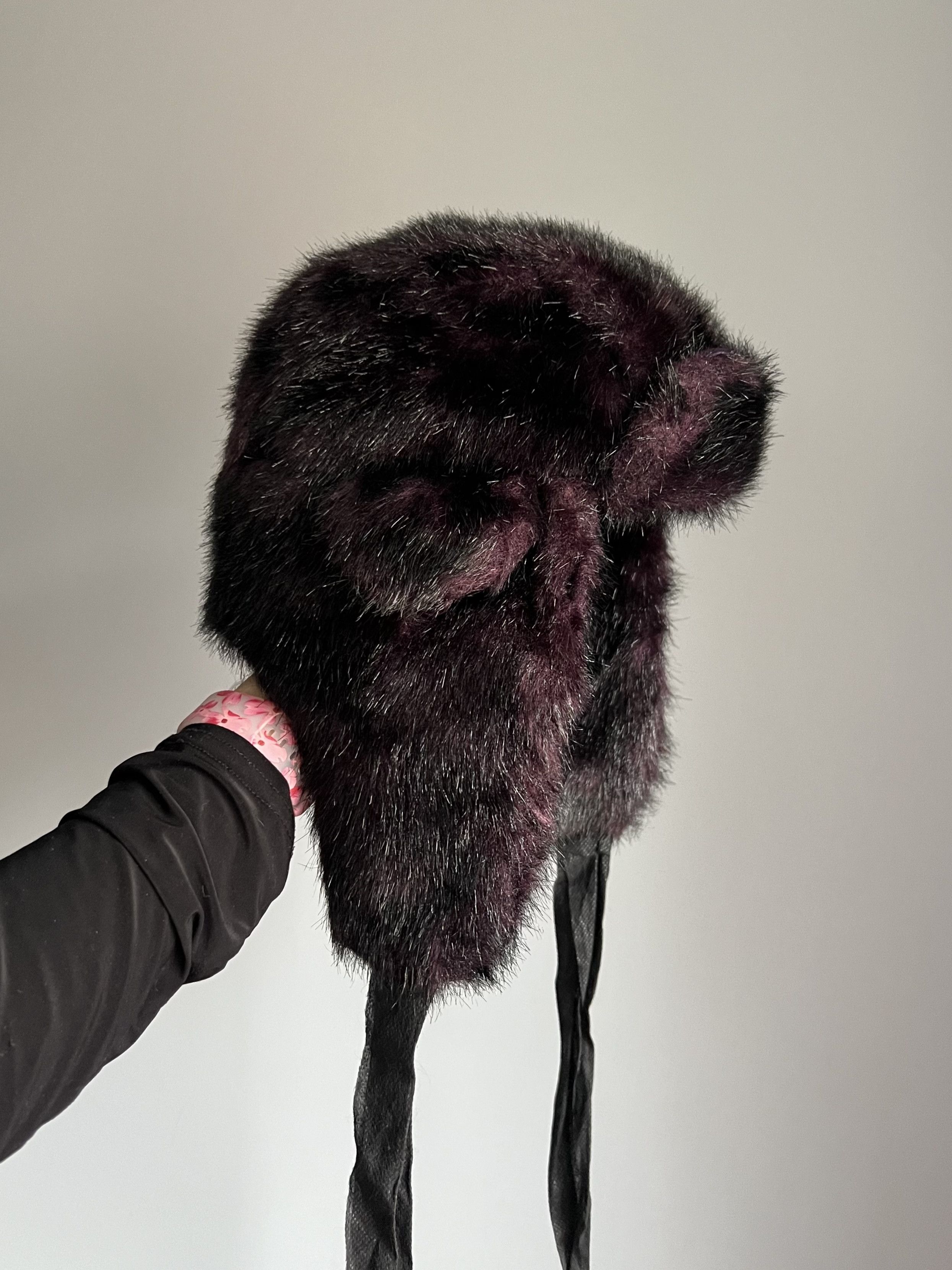 Other Vintage Crazy Y2k Mohair Fuzzy Hat Ushanka Punk Huge Size ONE SIZE - 1 Thumbnail