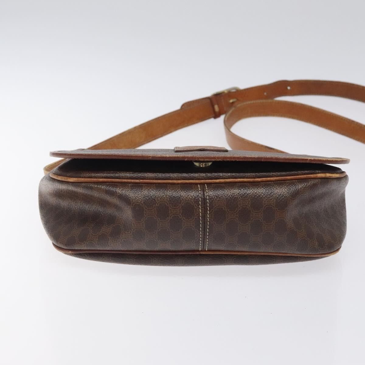 Celine CELINE Macadam Canvas Shoulder Bag Pvc Leather Brown Gold Size ONE SIZE - 9 Thumbnail