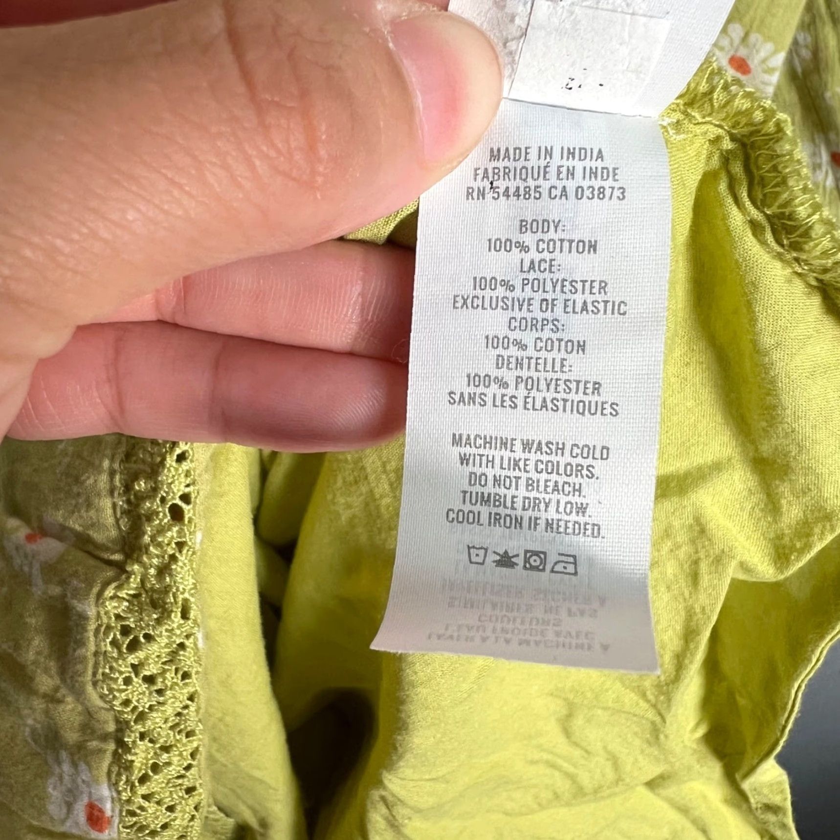 Vintage AERIE Womens XS Green Floral Mini Dress with Button-Front & Lace Detail 100% Cotton 3/4 Sleeve V-Neck Size XS / US 0-2 / IT 36-38 - 4 Thumbnail