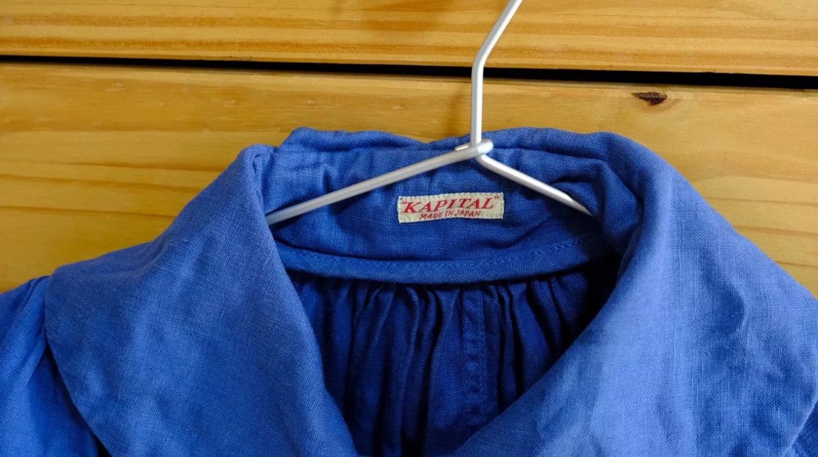 Kapital Kapital Hirata Kazuhiro Blue Stained Loose Fleece Dress Size XS / US 0-2 / IT 36-38 - 6 Thumbnail