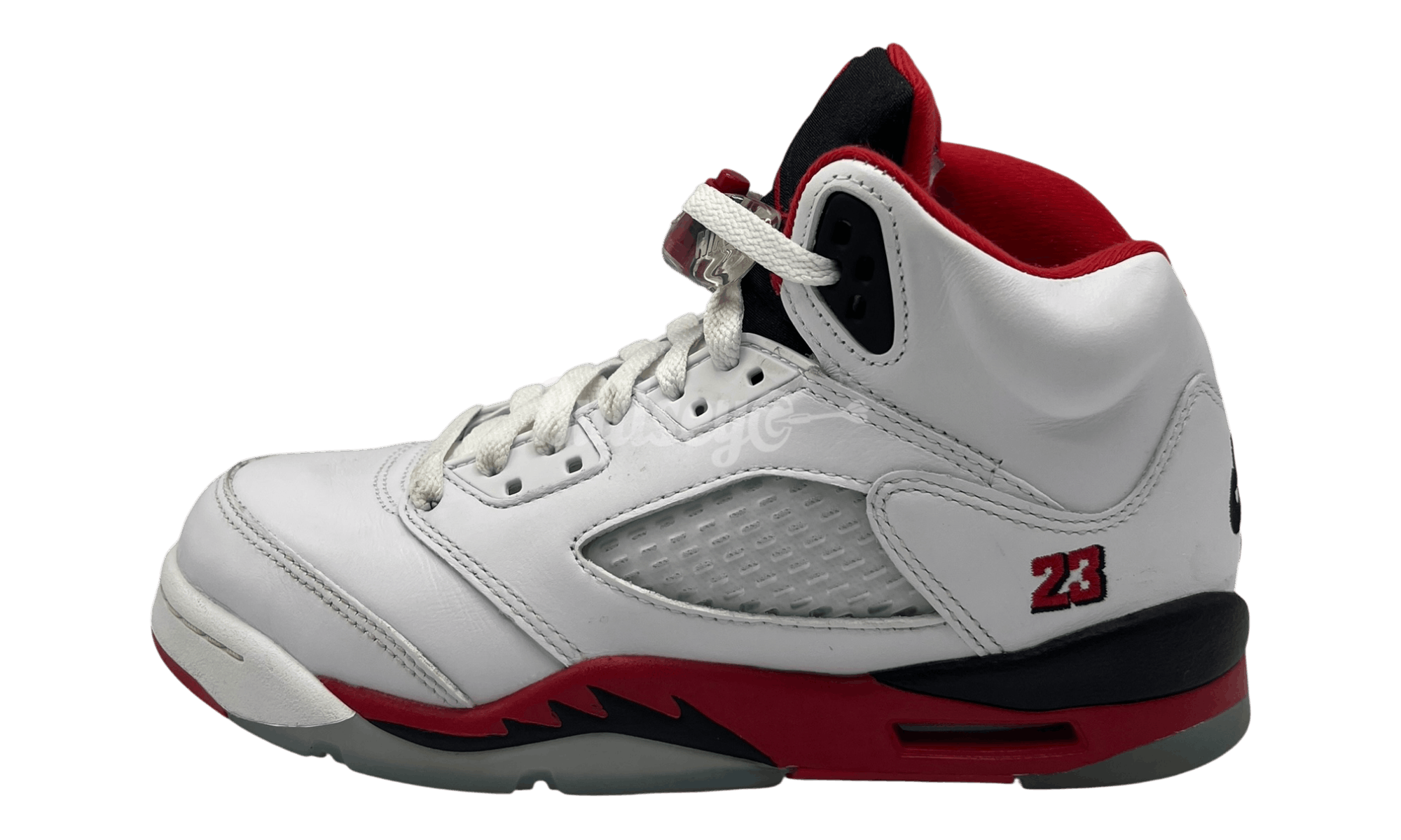 Jordan Brand Jordan 5 Retro Fire Red Black Tongue (2025) (GS) (PreOwned) Size US 6.5 / EU 39-40 - 1 Thumbnail
