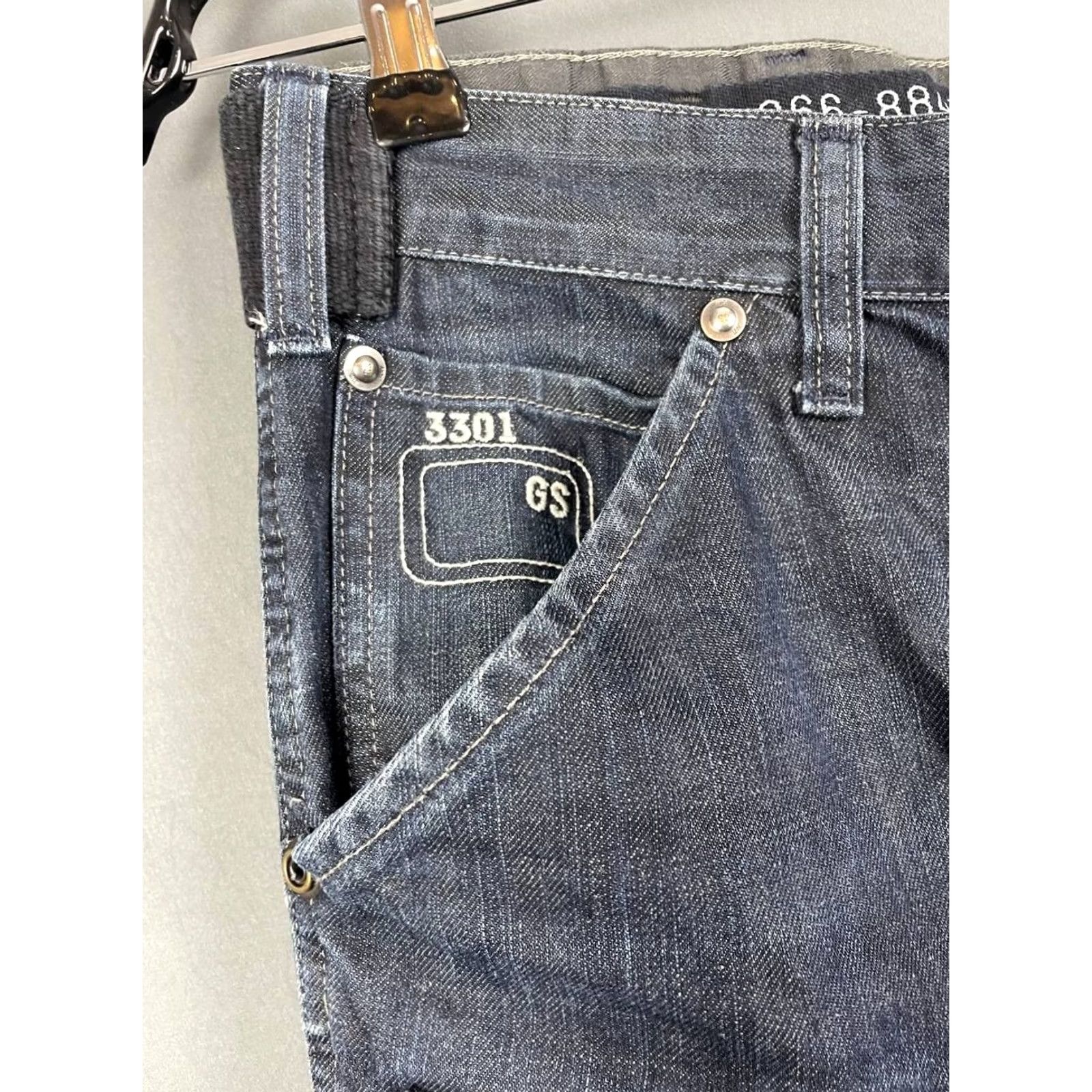 G-Star G-Star Jeans Main Street Mens Cargo Denim Cotton Straight Leg Blue 41in Waist 32in Inseam Belt Loop Regular Fit 33 Medium Wash Vintage No Size US 33 - 7 Thumbnail
