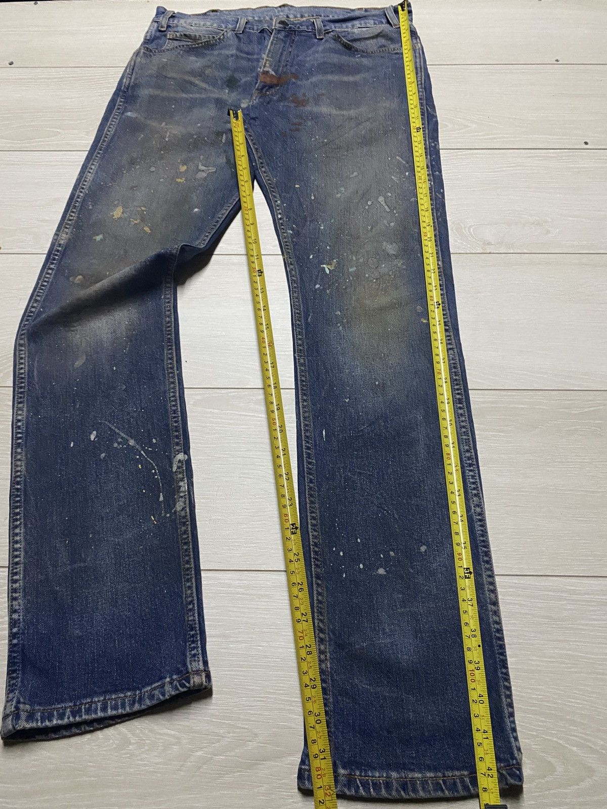 Levi's Vintage Levis 505 Y2K Paint Splatter Skinny Jeans Size US 33 - 15 Thumbnail