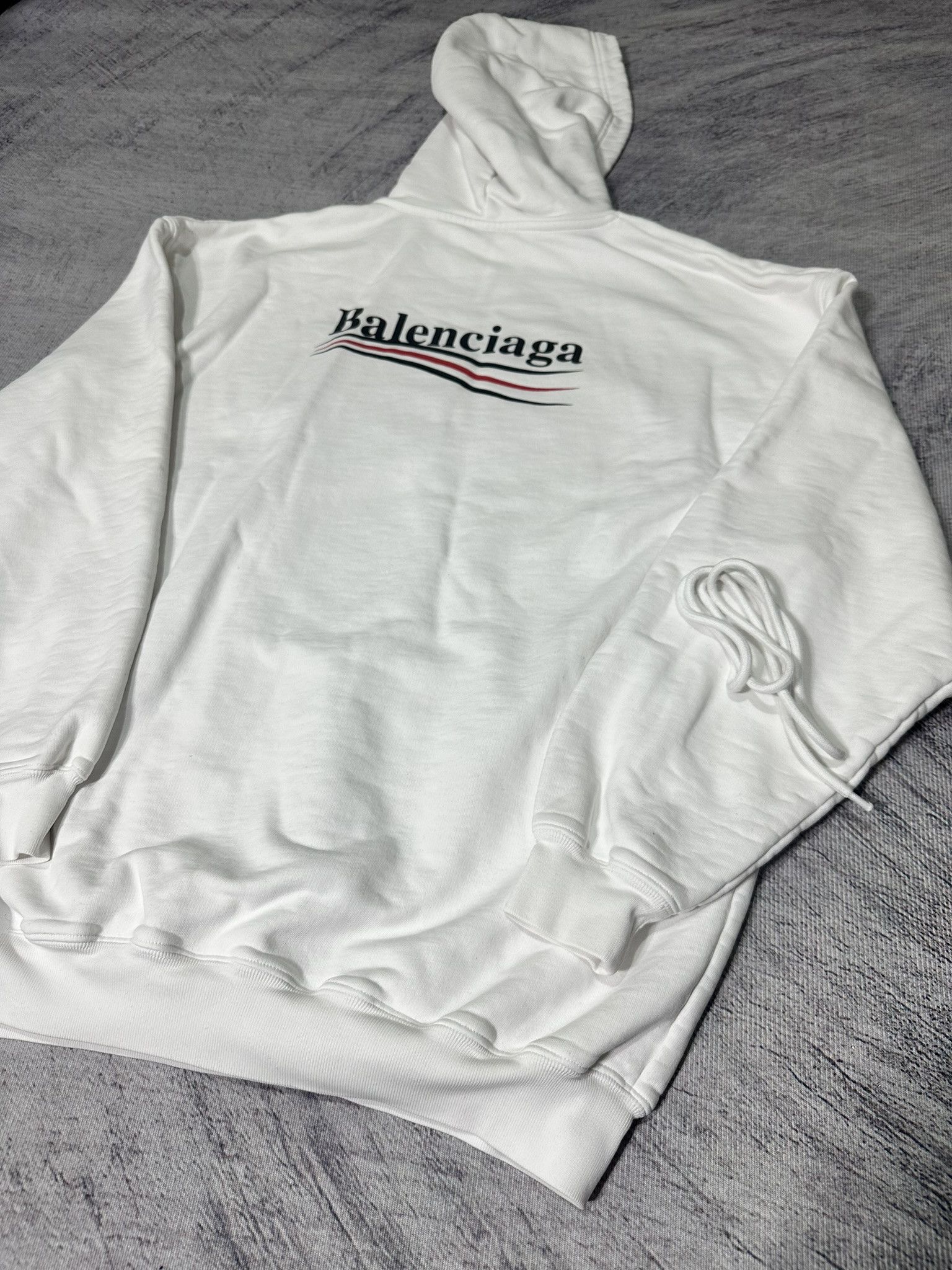 Balenciaga Balenciaga Sweatshirt Political Logo Print White Hoodie Size XS / US 0-2 / IT 36-38 - 3 Thumbnail