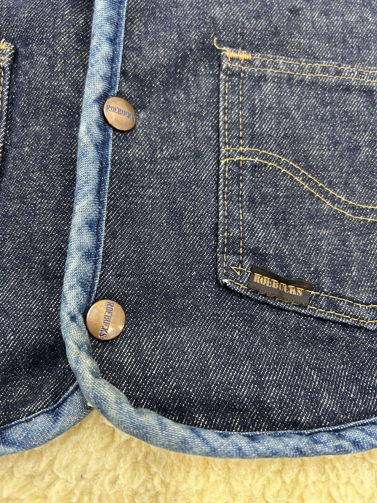 Sears Vintage Dark Indigo Sears Sherpa lined denim vest Size US L / EU 52-54 / 3 - 4 Thumbnail