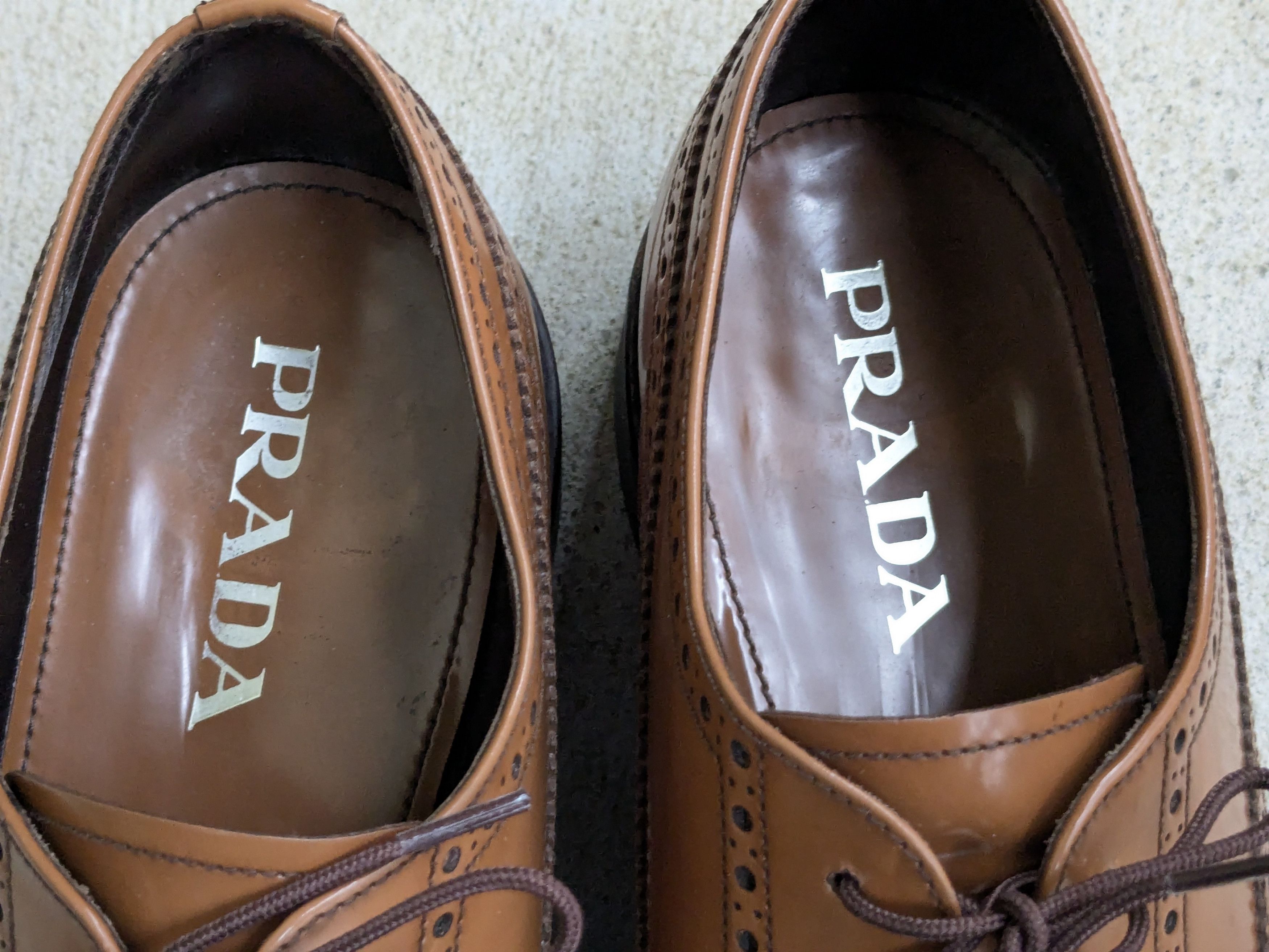 Prada Prada Brogues Brown Leather 9 Platform Size US 9 / EU 42 - 3 Thumbnail
