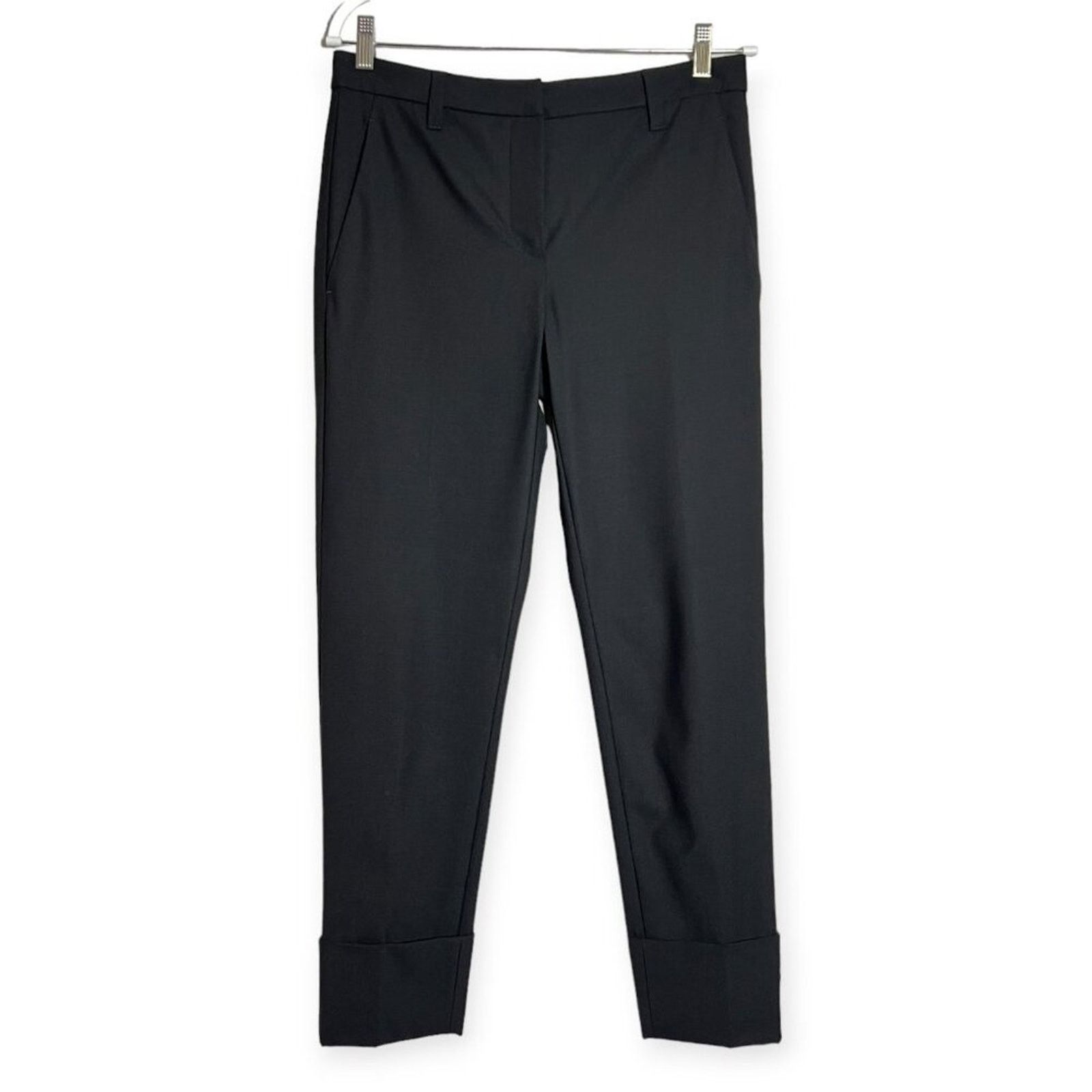 Brunello Cucinelli Brunello Cucinelli Wool Monili Wide Pant Black Size 6 Size 28" / US 6 / IT 42 - 1 Thumbnail