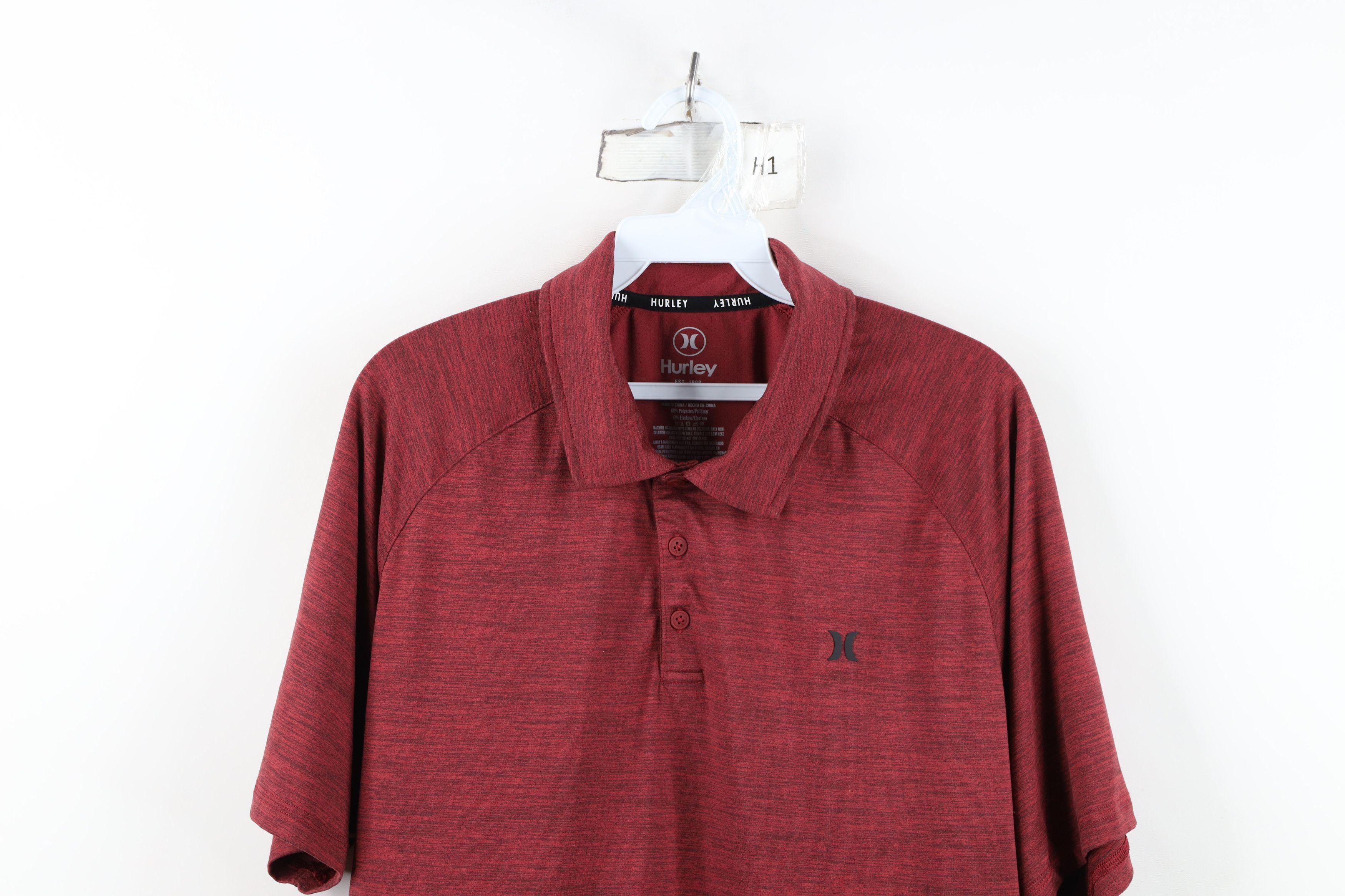 Hurley Y2K Hurley Surfing Knit Short Sleeve Golf Polo Shirt Red Size US L / EU 52-54 / 3 - 2 Thumbnail