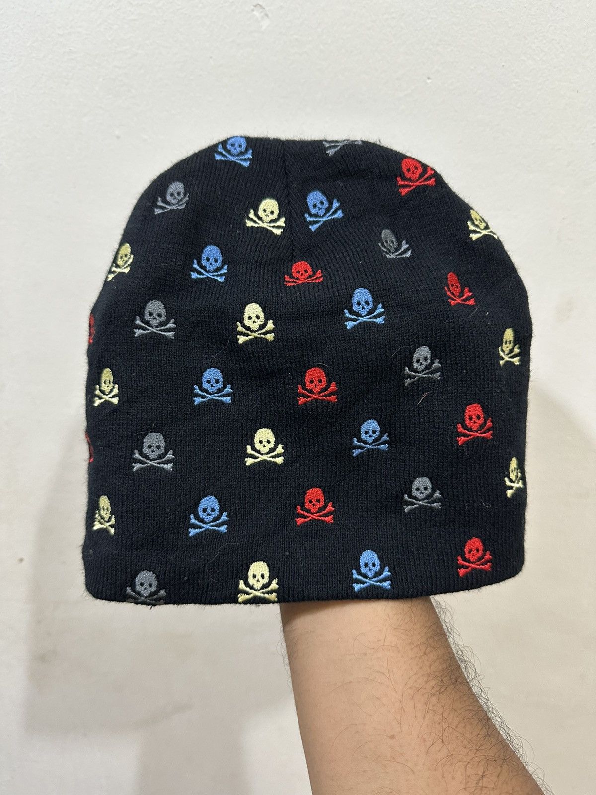 Japanese Brand VTG SKULL Embroid Monogram Multicolor Beanie Size ONE SIZE - 2 Thumbnail