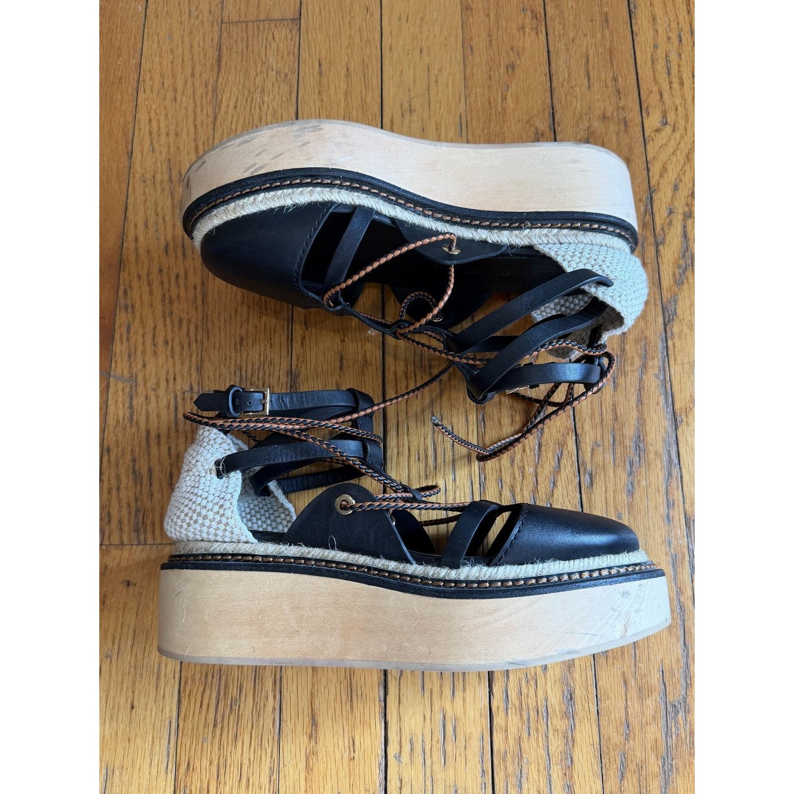 Ulla Johnson Ulla Johnson Salinas Sandals 6/36 Black Leather Platform Size US 6 / IT 36 - 7 Thumbnail
