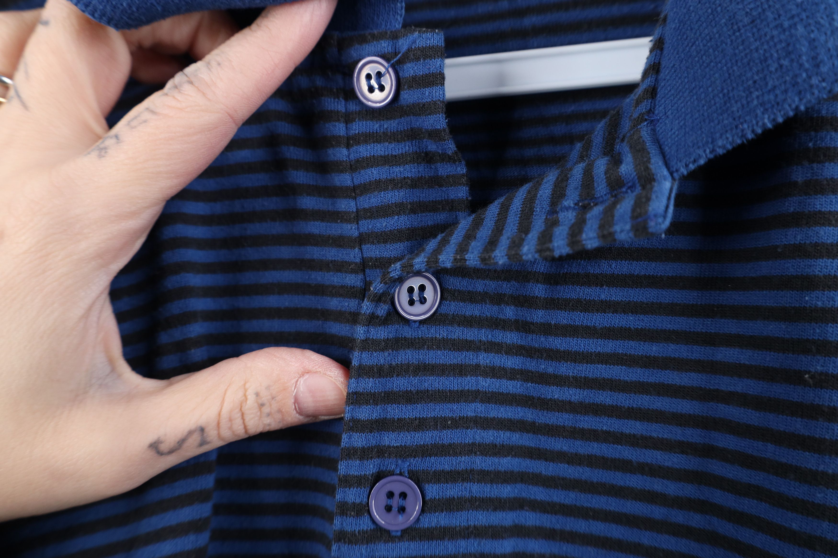 Vintage Vintage 70s Streetwear Long Sleeve Rugby Polo Shirt Blue Size US L / EU 52-54 / 3 - 5 Thumbnail