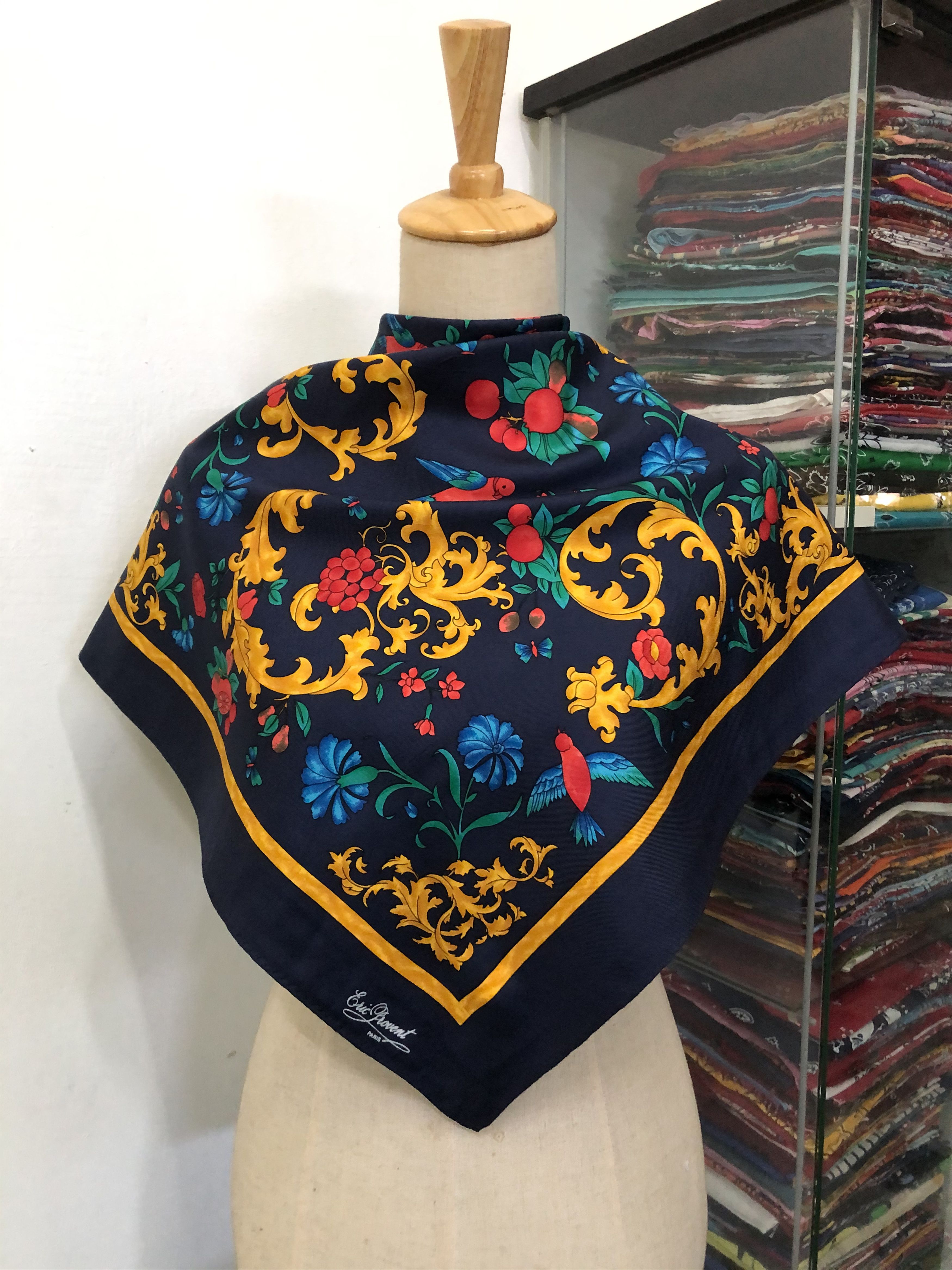 Vintage Vintage Eric Provent Silk Scarf Size ONE SIZE - 1 Thumbnail