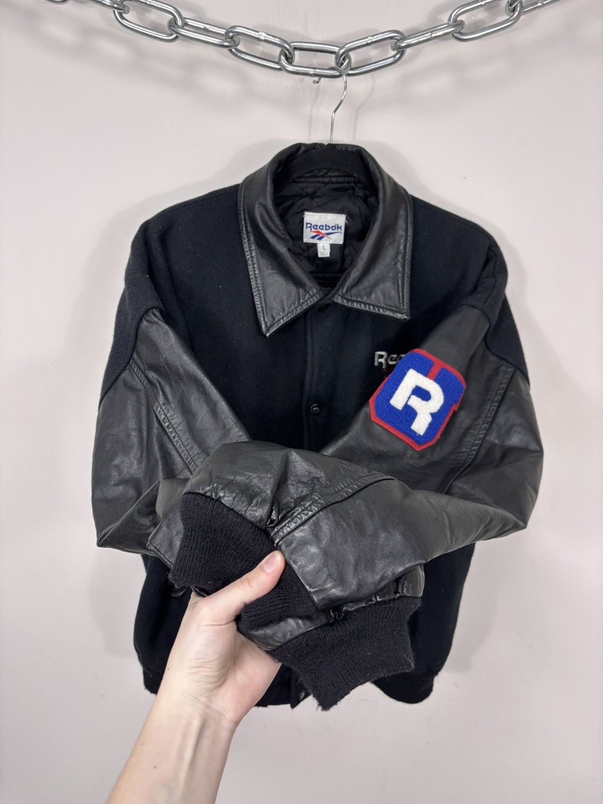 Reebok Vintage 1990s Reebok University Wool Leather Varsity Jacket Size US L / EU 52-54 / 3 - 10 Thumbnail