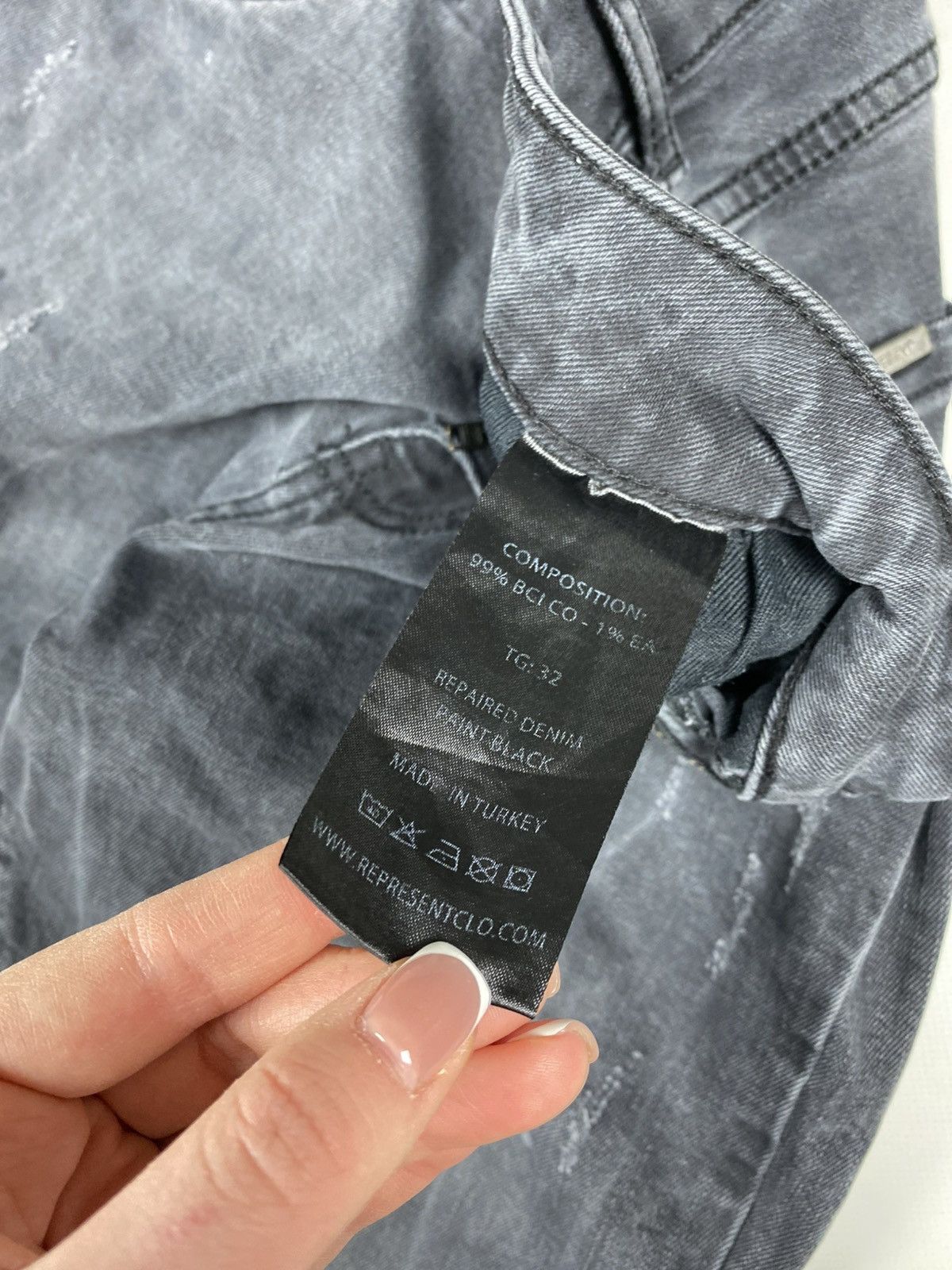Represent Clo. Represent men’s Repaired Distressed Skinny Denim Jeans Size US 32 / EU 48 - 15 Thumbnail