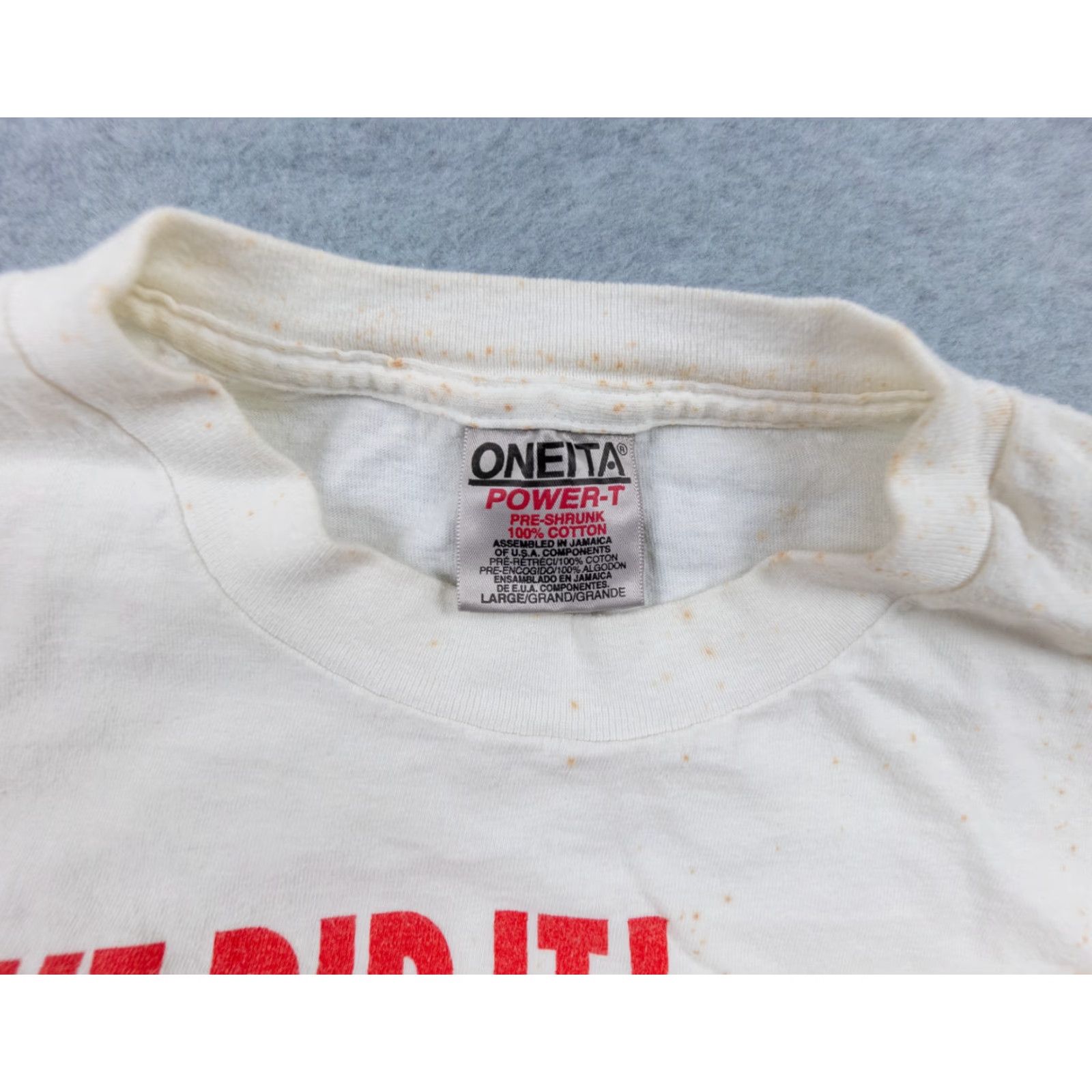 Vintage VINTAGE Oneita Orchard Supply Shirt Adult Large White 90s Single Stitch Short Sleeve Mens Size US L / EU 52-54 / 3 - 6 Thumbnail