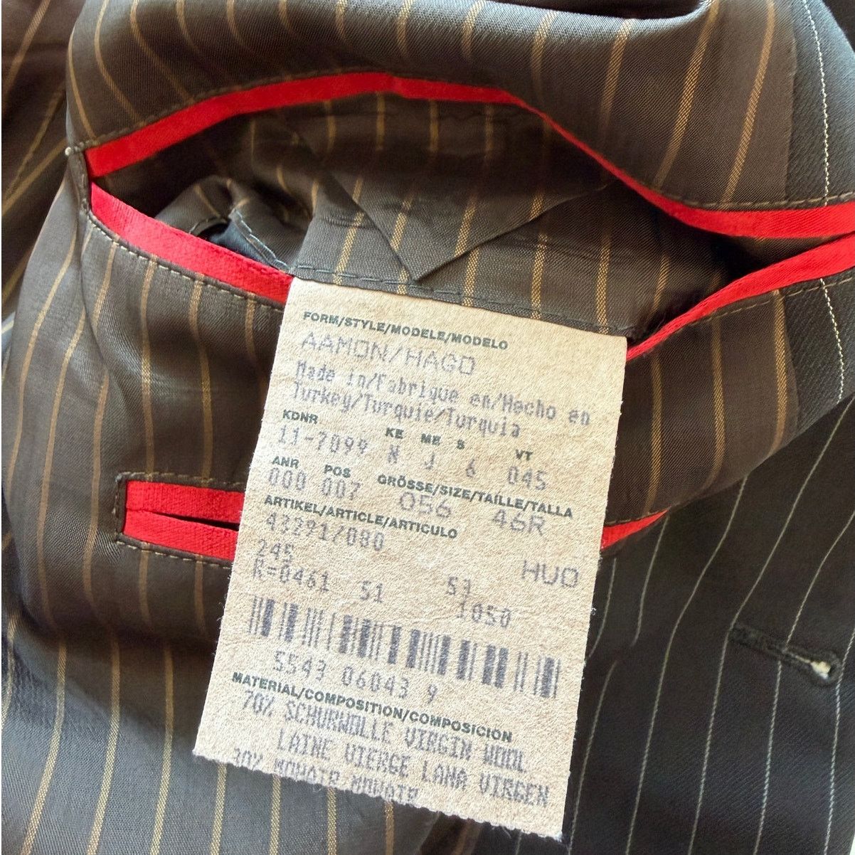 Hugo Boss Hugo Boss Black Pinstripe Wool Mohair 2 Pc Suit Men’s 46R Size 46R - 21 Thumbnail