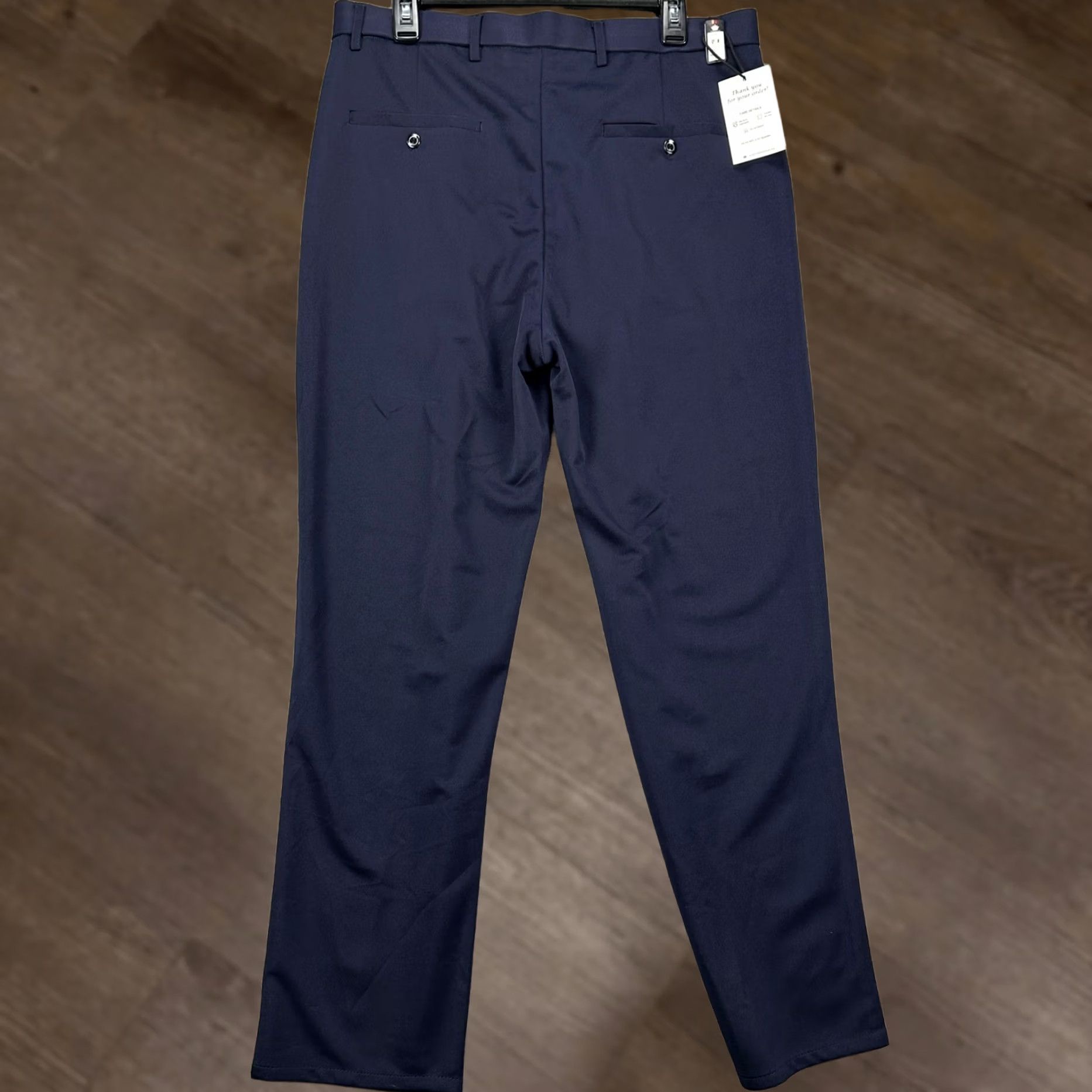 Vintage Timeless Flex Dress Pants Mens 34X30 Blue Stretch Flat Front Straight Leg New Size US 34 / EU 50 - 1 Thumbnail