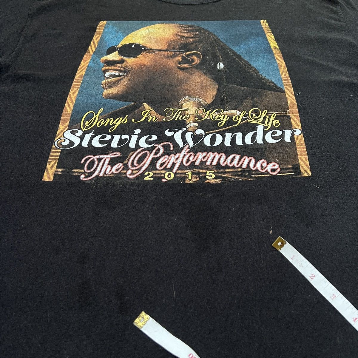 Band Tees × Rap Tees × Star Of Hollywood Stevie Wonder The Performance 2015 Tour Promo Tee 2XL Size US XXL / EU 58 / 5 - 4 Thumbnail