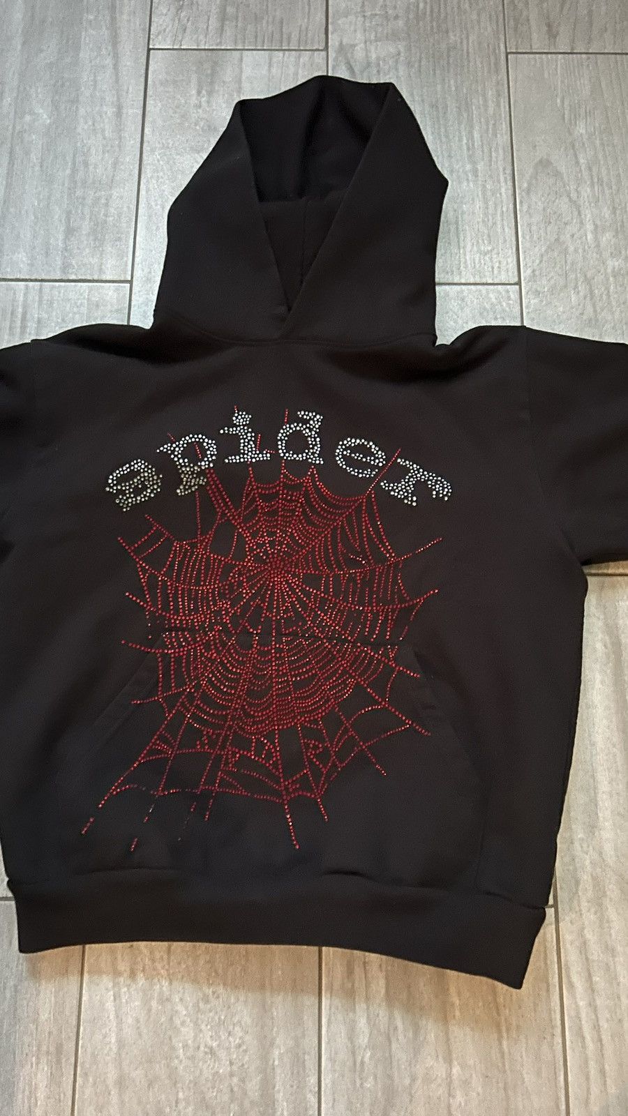 Sp5der Black and Red Rhinestone Spider Hoodie Size US M / EU 48-50 / 2 - 3 Thumbnail