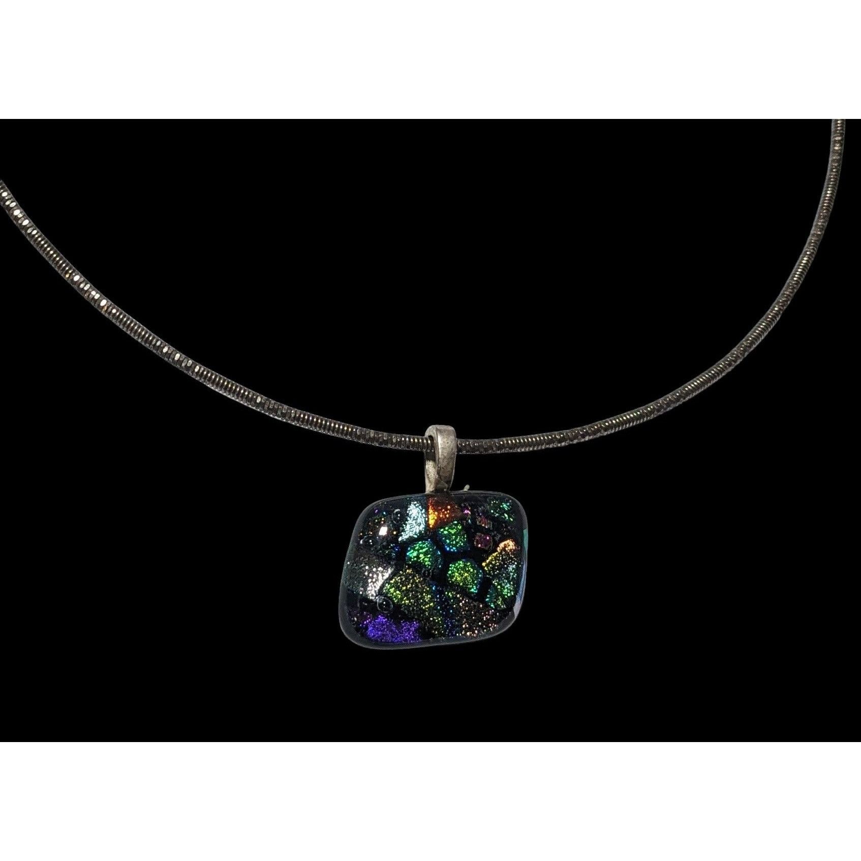 Other Rainbow Dichroic Glass Pendant Necklace Size ONE SIZE - 4 Thumbnail