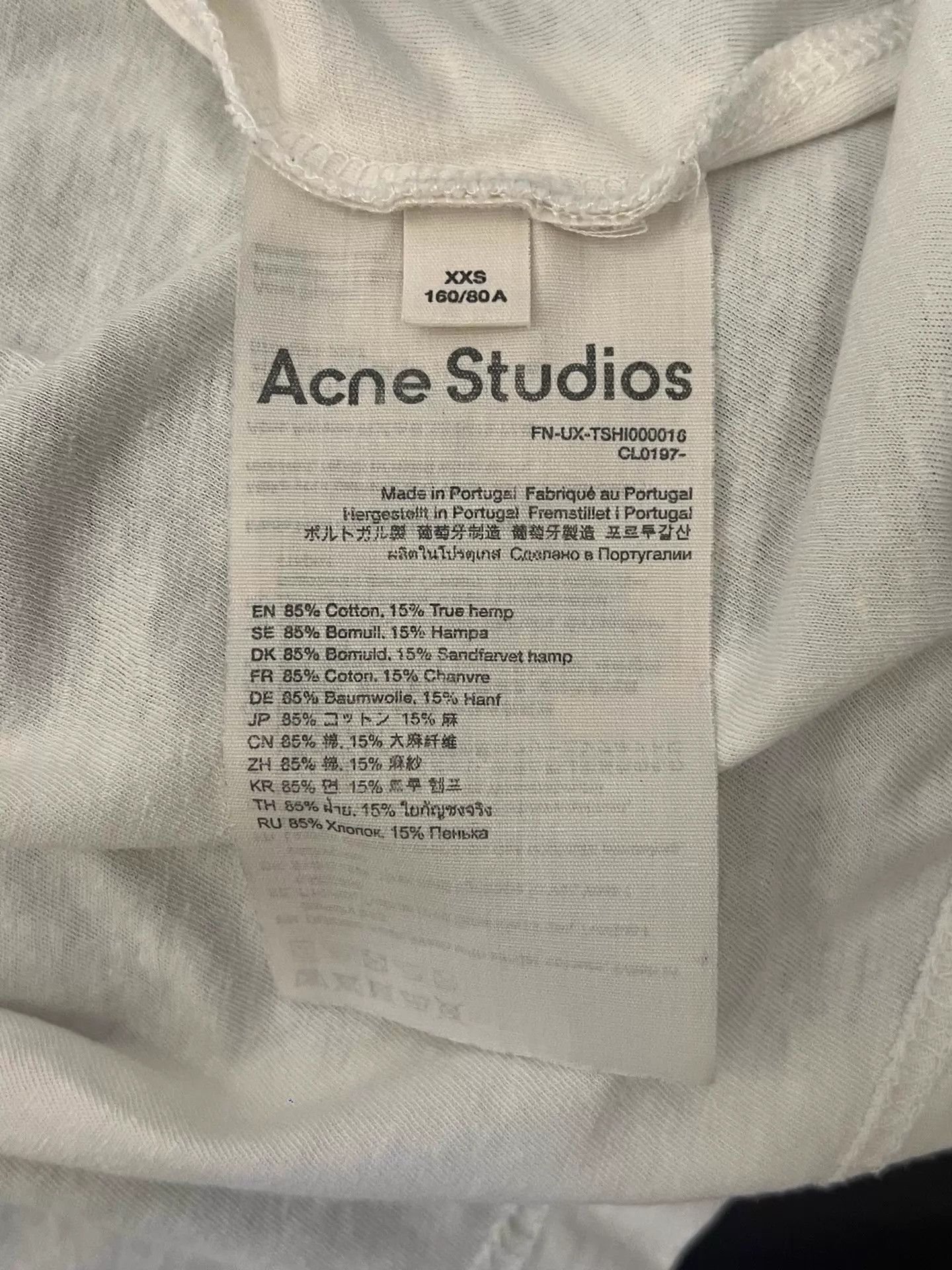 Acne Studios Acne 1996 Classic Logo Distressed Print White Unisex LS Tee Size US XXS / EU 40 - 4 Thumbnail