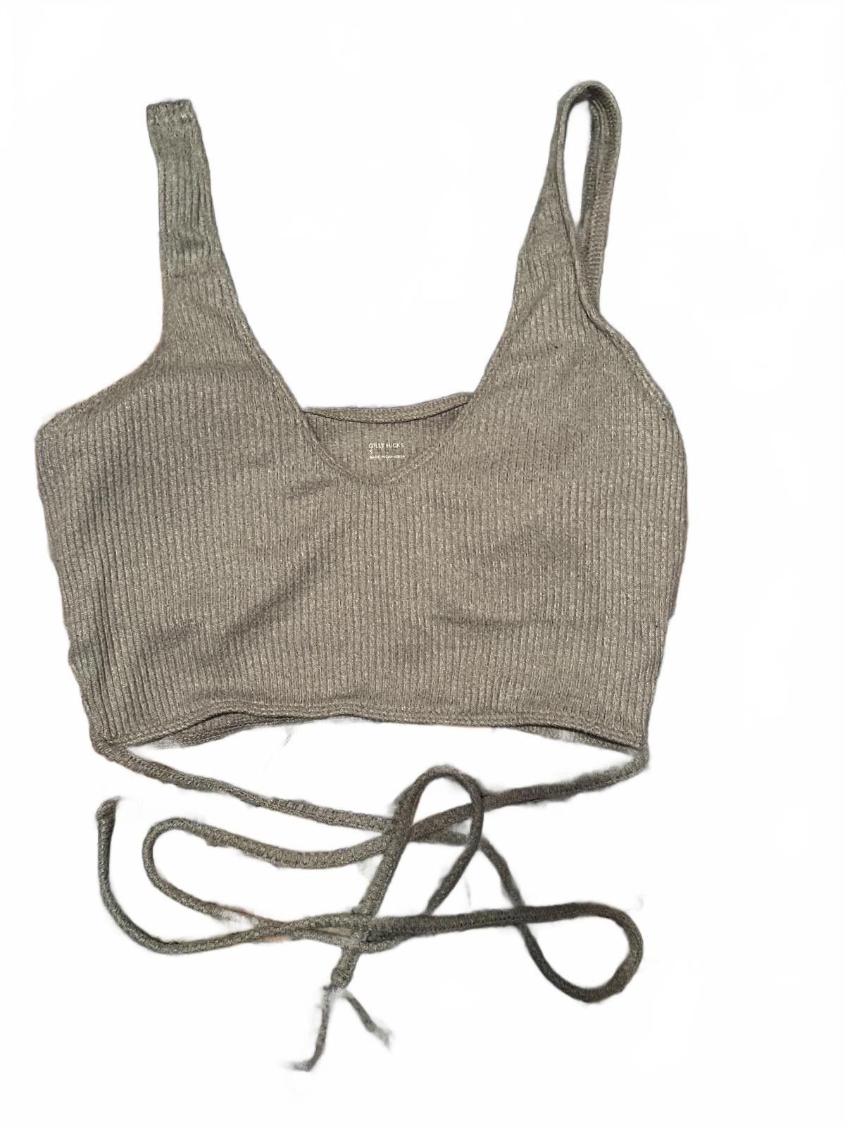 Other Gilly Hicks Ribbed Knit Crop Top with Wrap Tie Size S Size S / US 4 / IT 40 - 1 Thumbnail