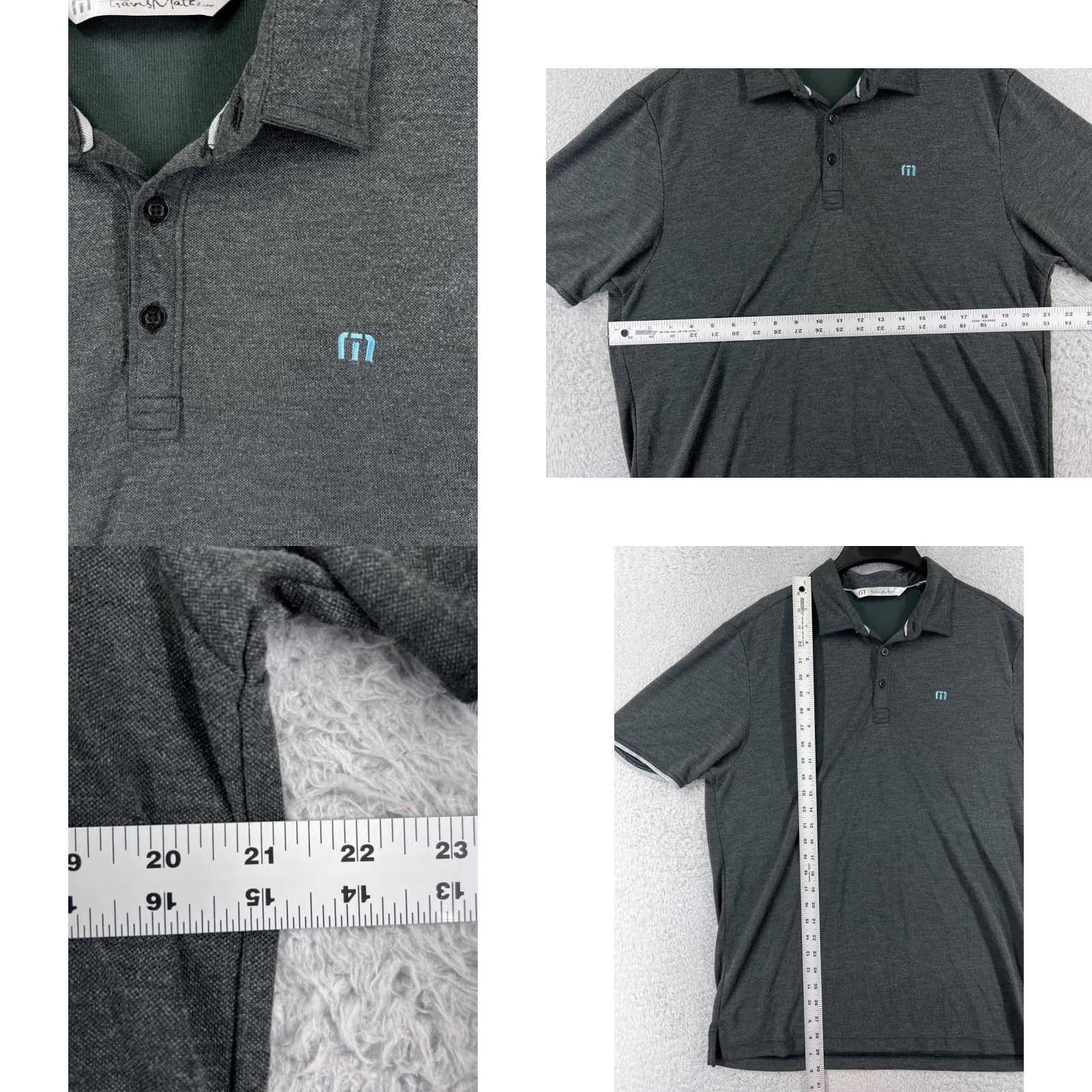 TravisMathew Travis Mathew Polo Shirt Mens L Gray Solid Golf Outdoor Knit Short Sleeve Regular Fit Size US L / EU 52-54 / 3 - 8 Thumbnail