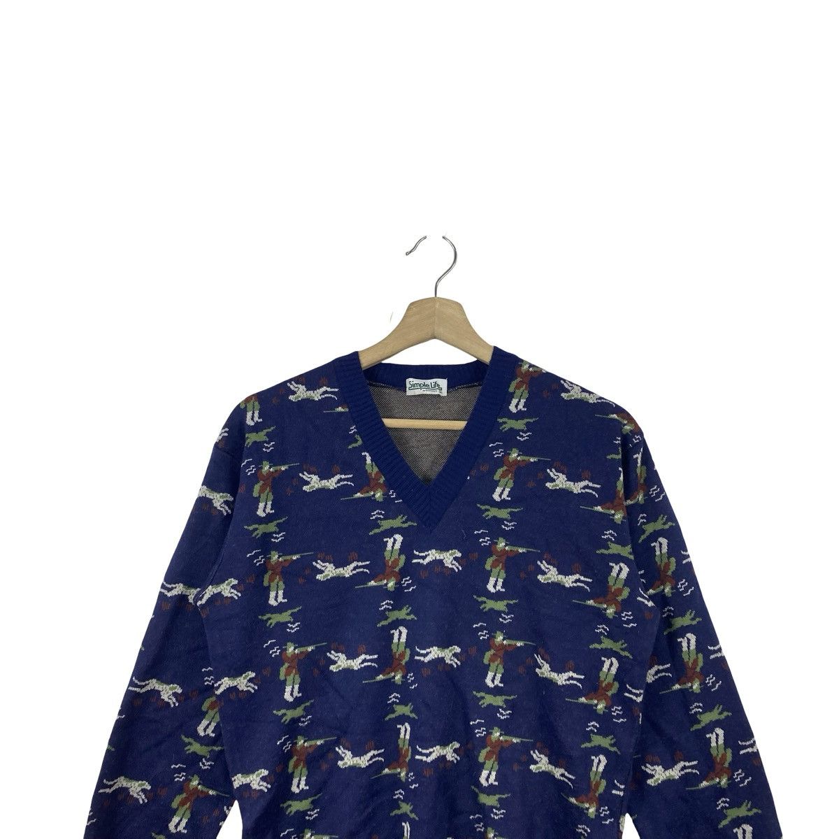 Vintage Vintage SIMPLE LIFE BY RENOWN Knit Sweater V Neck Ski Size M / US 6-8 / IT 42-44 - 2 Thumbnail