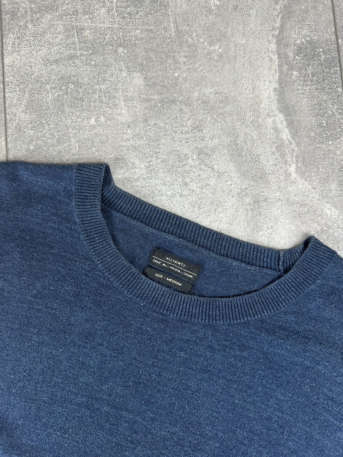 Allsaints Allsaints Small Logo Blue Crew Neck Sweater Size US M / EU 48-50 / 2 - 2 Thumbnail