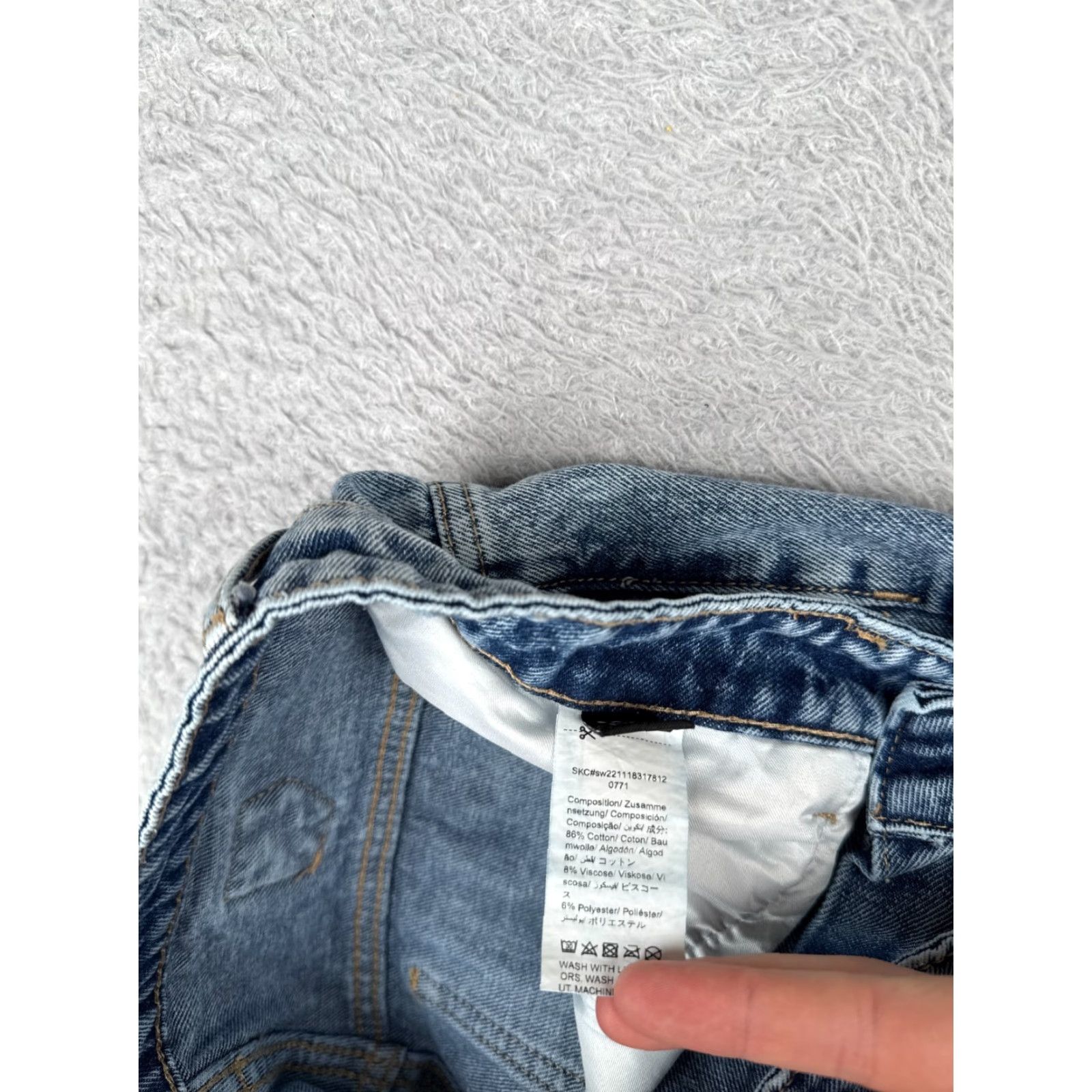 Shein SheIn Jeans Women 29x29 Blue Denim Wide-Leg High Rise 5-Pocket Button Zip Cotton Blend Retro 90s Womens Size 29" - 7 Thumbnail